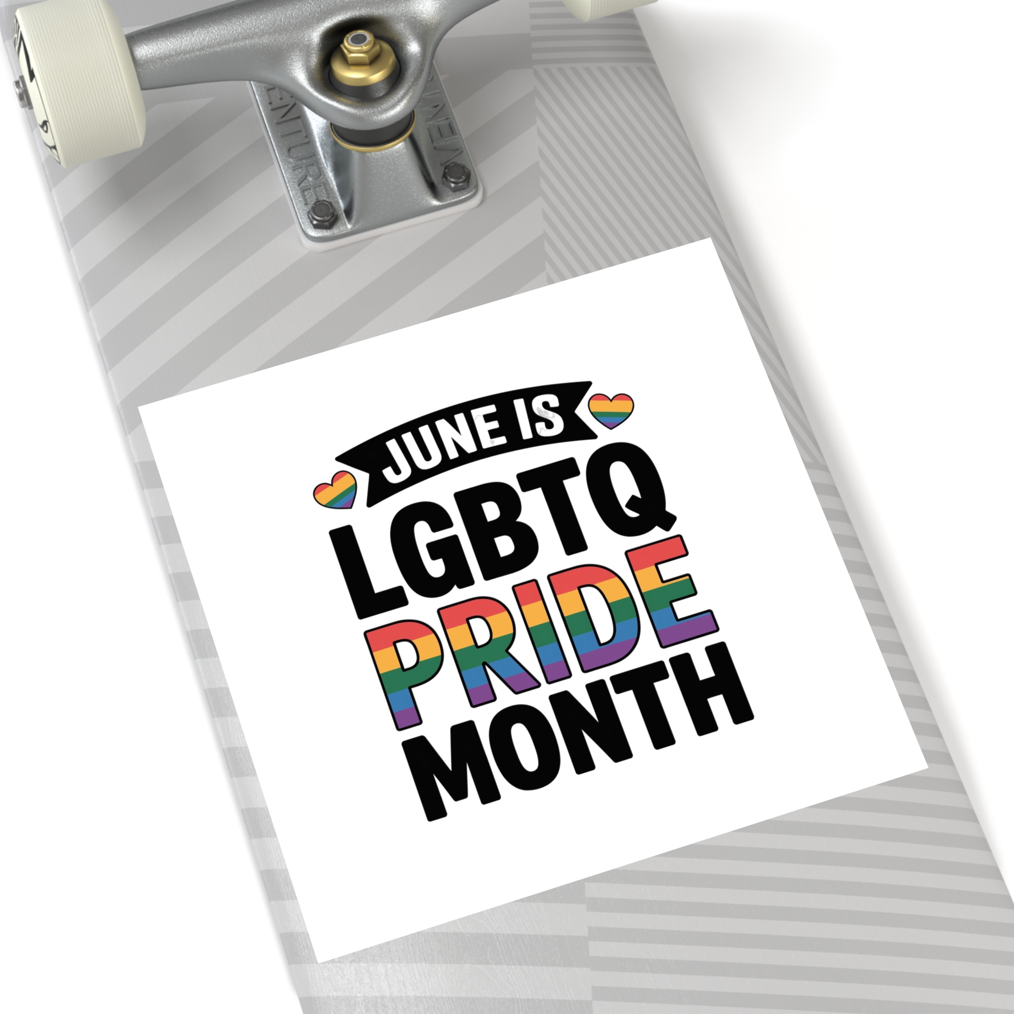 June Is Lgbtq Pride Month Colorful Text Laminate Stickers Square - Image 52