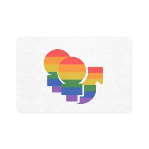 Lgbt Icon Isolated Black Background Diversity Human Right Concept Lgbt Community Vector Flat Illustration Poster Card Banner Pet Food Mat 12x18