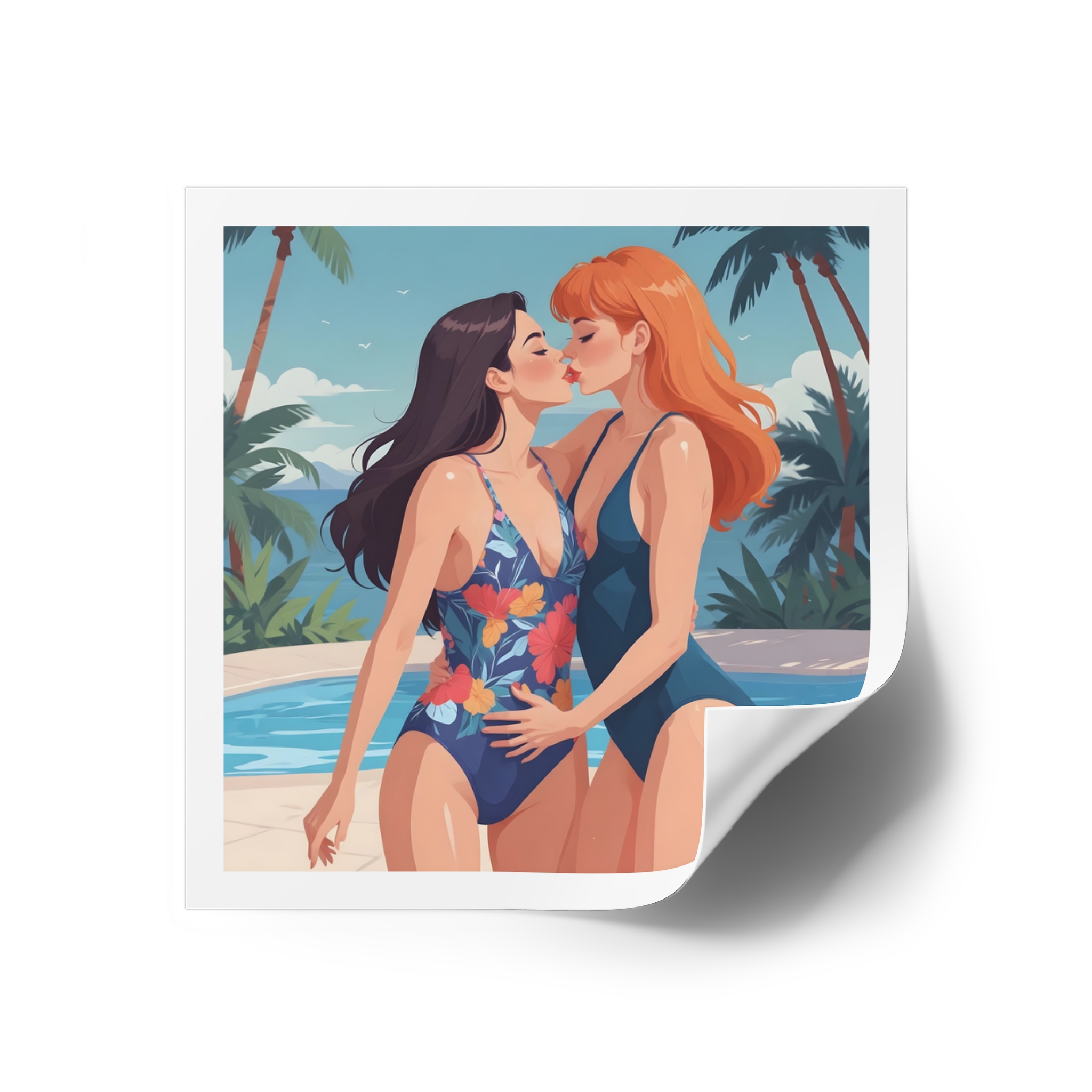 Lesbian Pride Design 9A4265 Laminate Stickers Square - Image 26