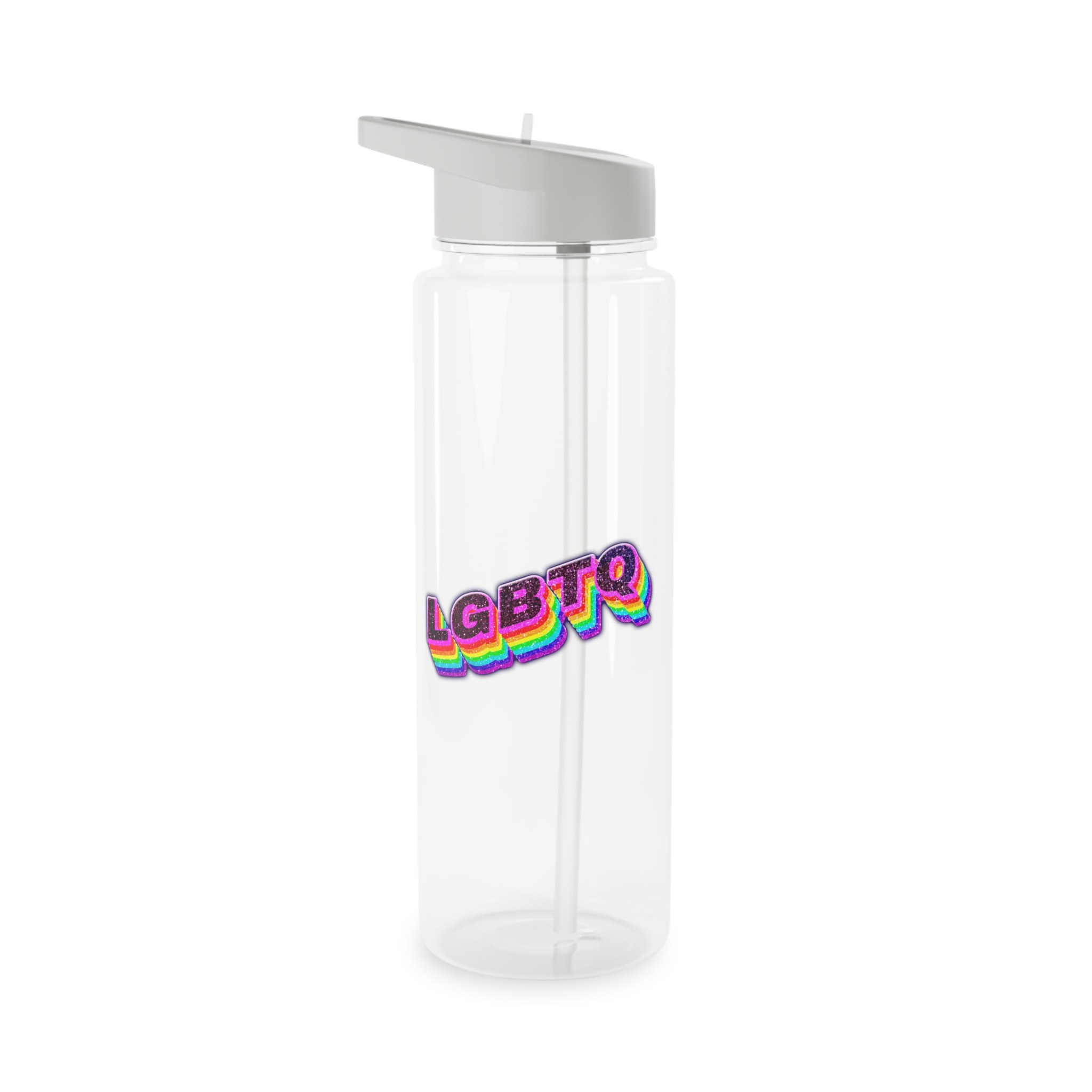 Lgbtq Rainbow 3d Png Typography Tritan Water Bottle - Image 5