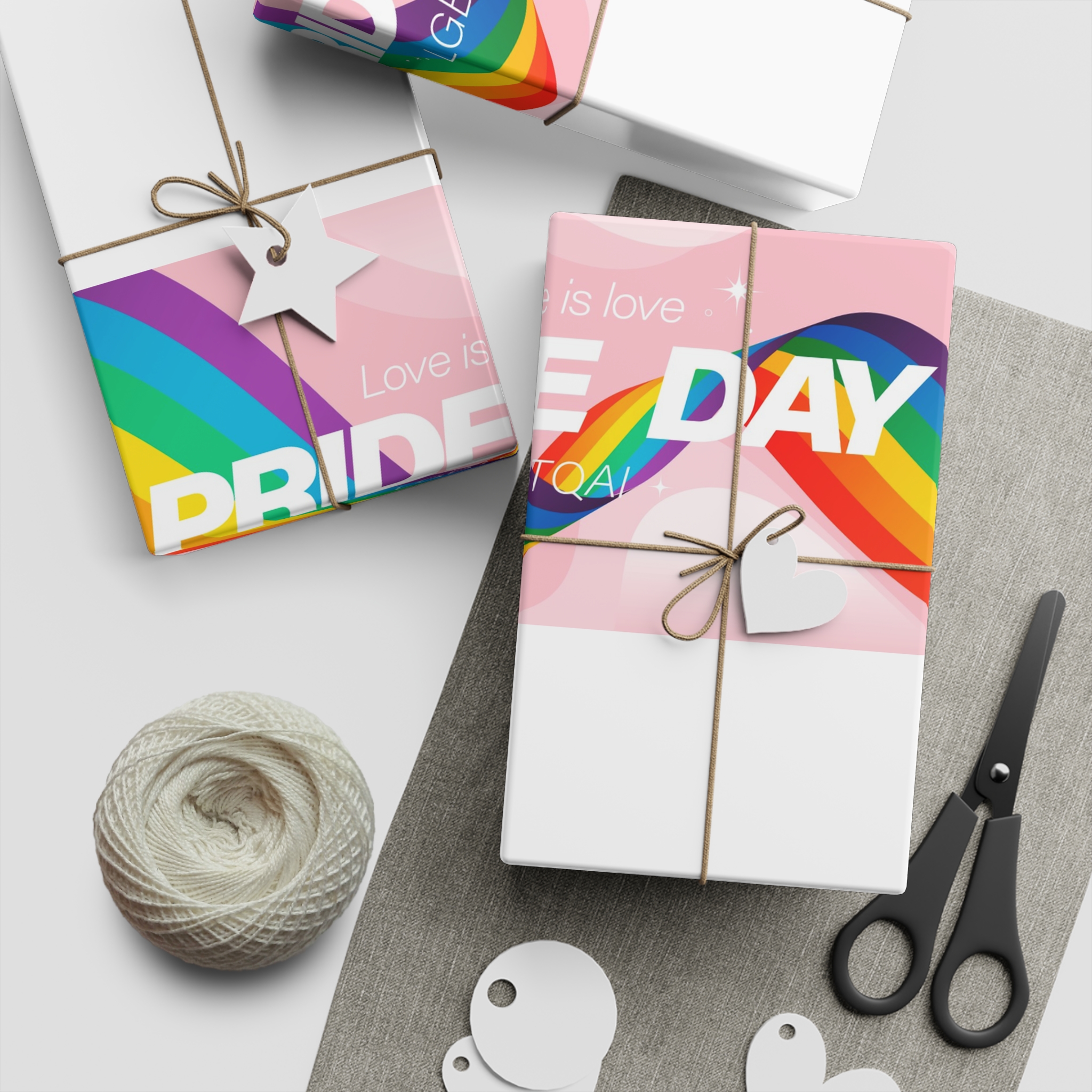 Happy Pride Month Background Vector Lgbtq Community Symbol With Rainbow Pride Flag Heart Design Cele Gift Wrapping Paper Sheets 1pc - Image 2