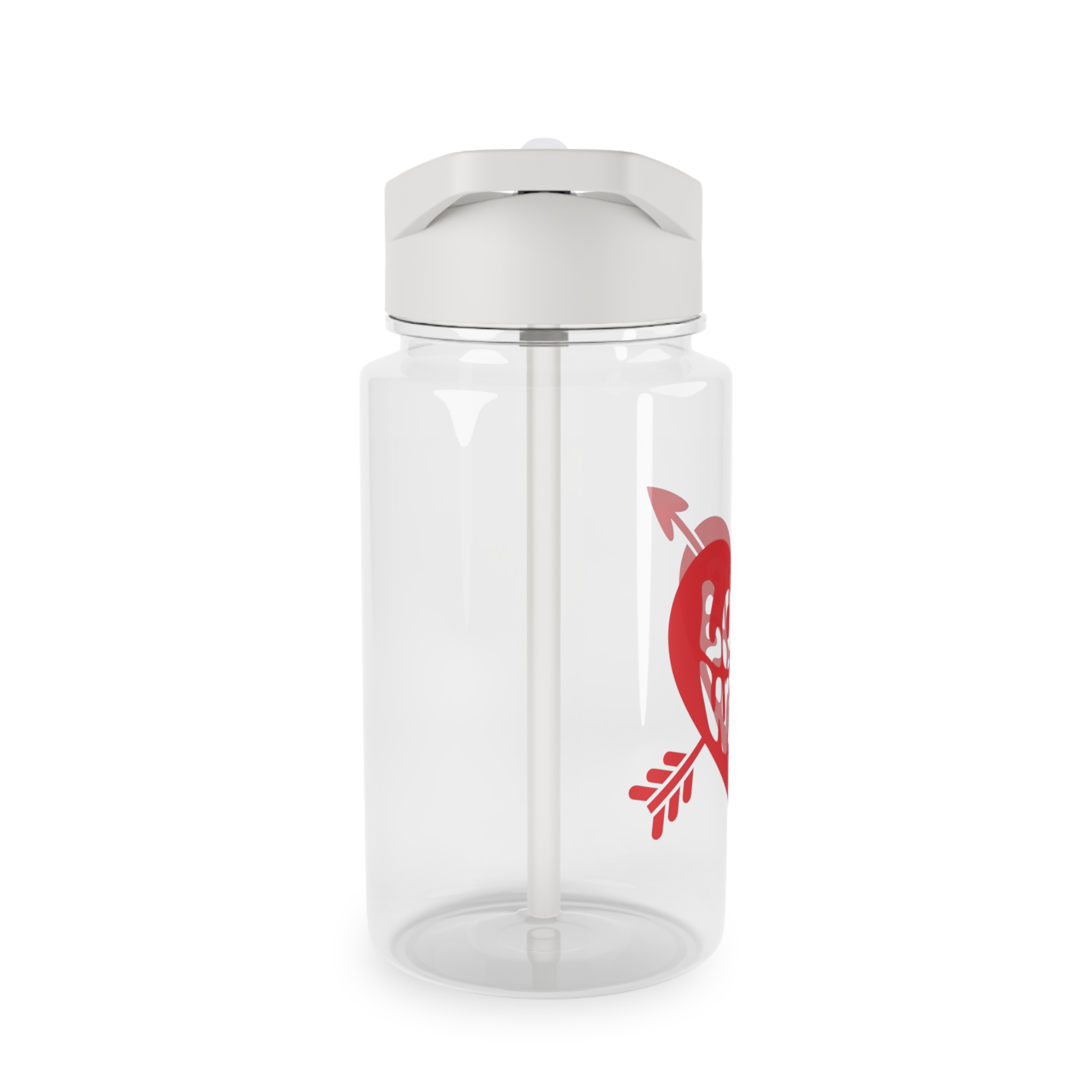 Love Wins Inscription Red Heart Pierced With Cupid39s Arrow Transparent Background Tritan Water Bottle - Image 4