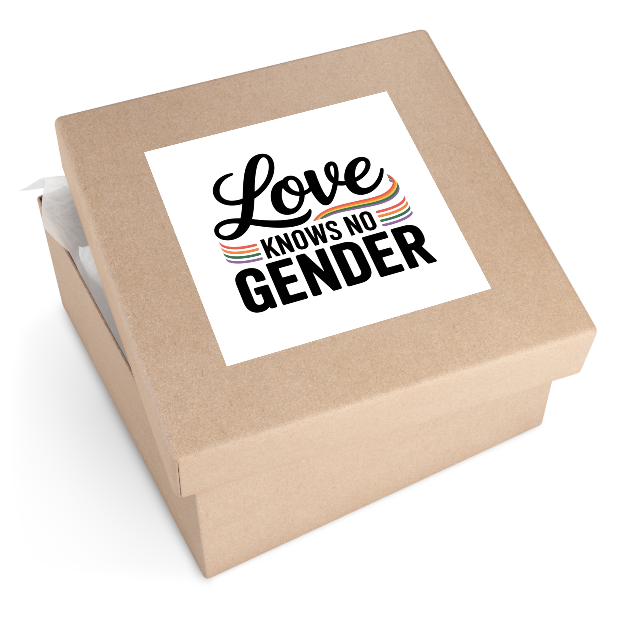 Love Knows No Gender T Shirt Design Isolated White Background 2 Laminate Stickers Square - Image 51