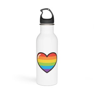 Lgbtq Pride Rainbow Heart Icon Stainless Steel Water Bottle