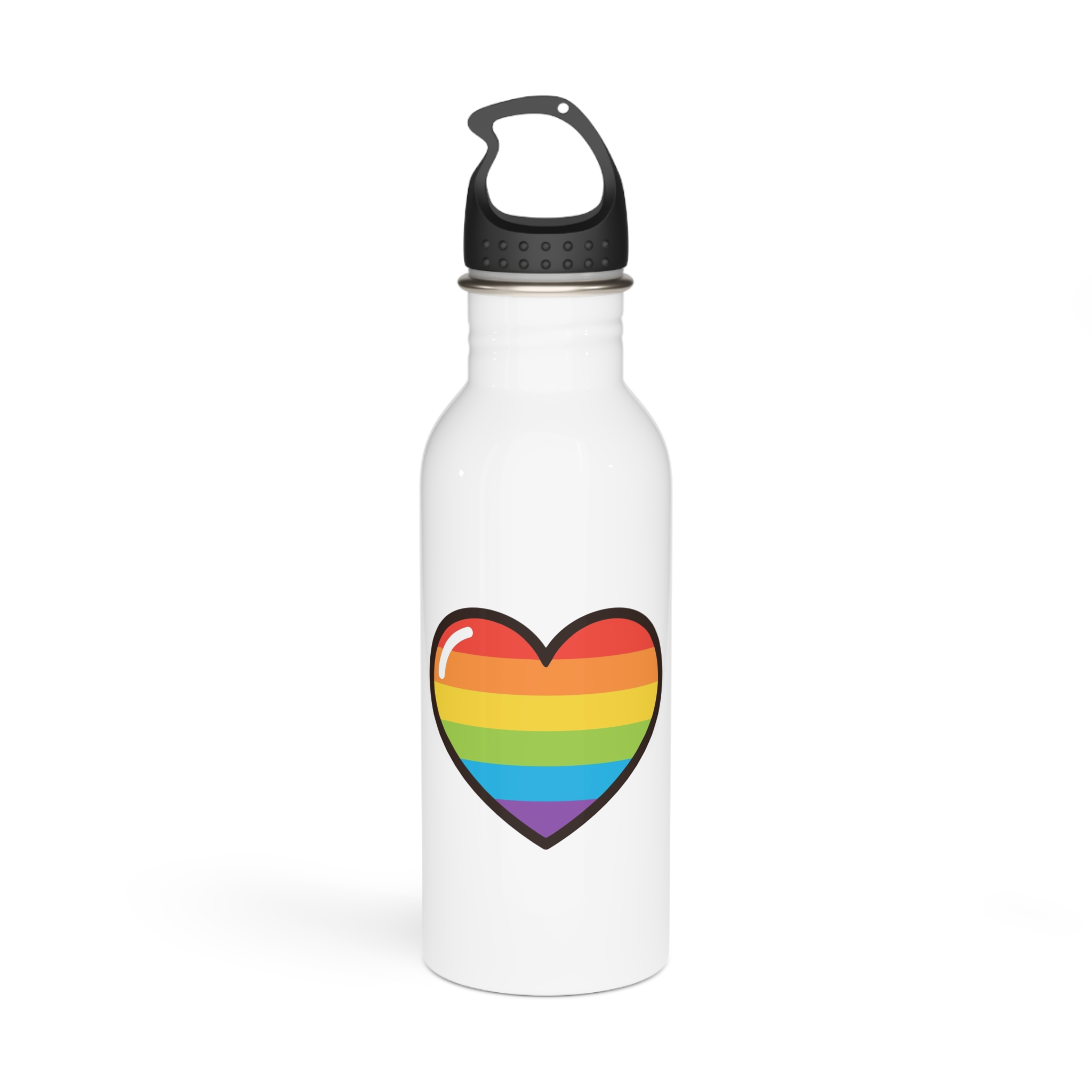 Lgbtq Pride Rainbow Heart Icon1 Stainless Steel Water Bottle