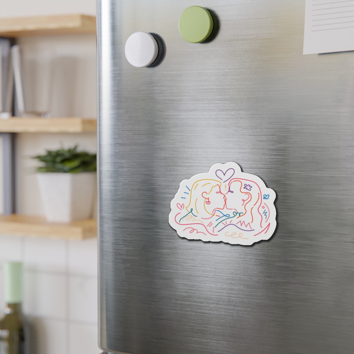 Lesbian Couple Kissing Clipart Gay Marriage Illustration Vector Die Cut Magnets - Image 9