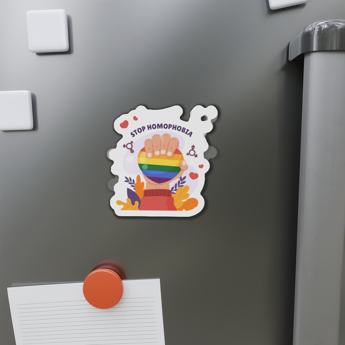 Hand Drawn Stop Homophobia Concept Illustrated Die Cut Magnets - Image 8