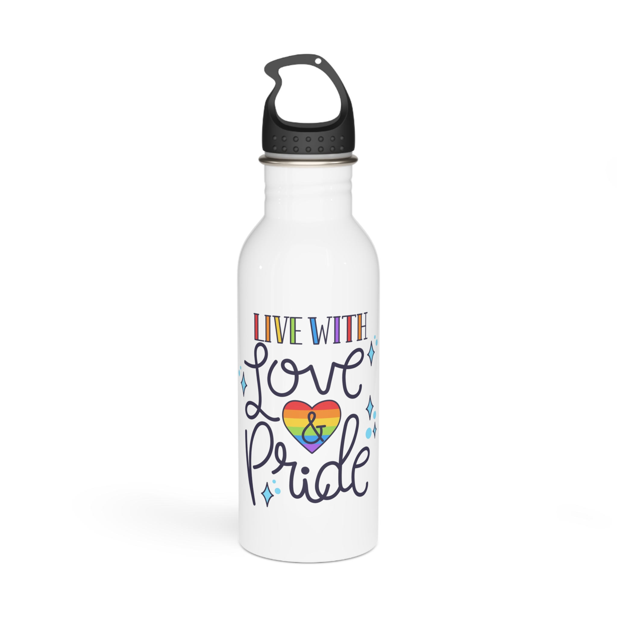 Pride Day Lettering Concept Stainless Steel Water Bottle