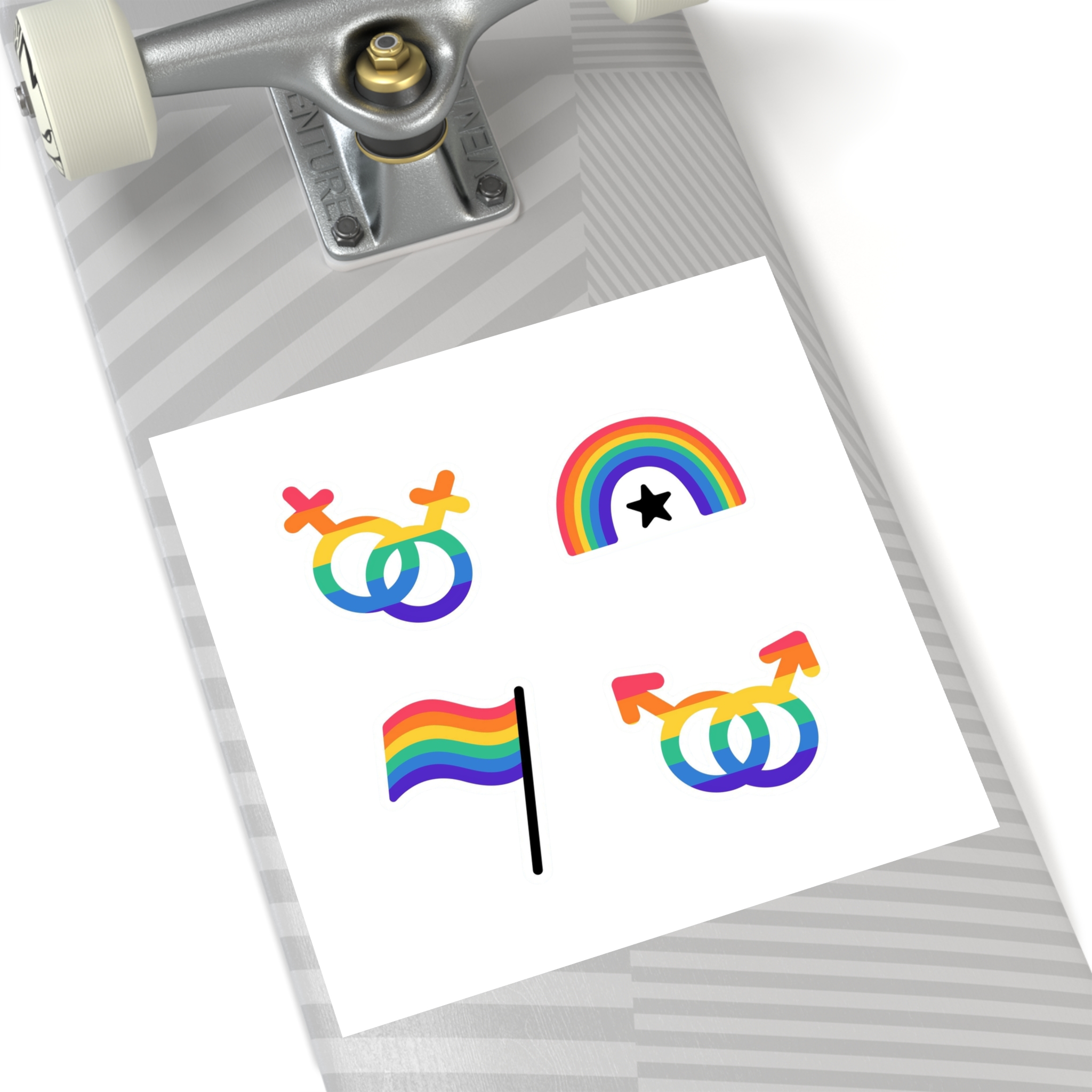 Lgbt Stickers Doodle Style Lgbtq Set Lgbt Pride Community Symbols Rainbow Colored Elements Flag Heart Rainbow Laminate Stickers Square - Image 52