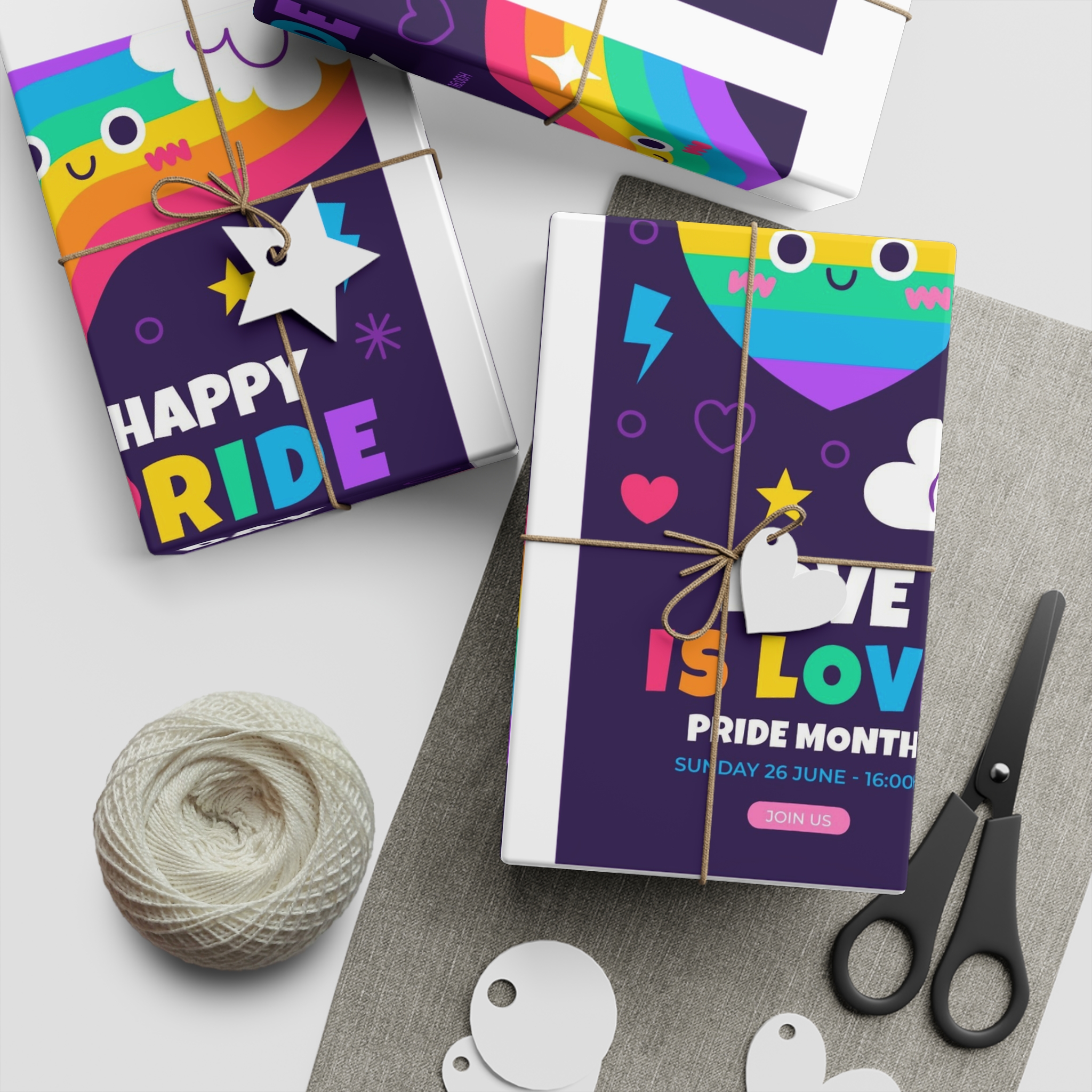 Flat Pride Month Vertical Banners Collection Gift Wrapping Paper Sheets 1pc - Image 2