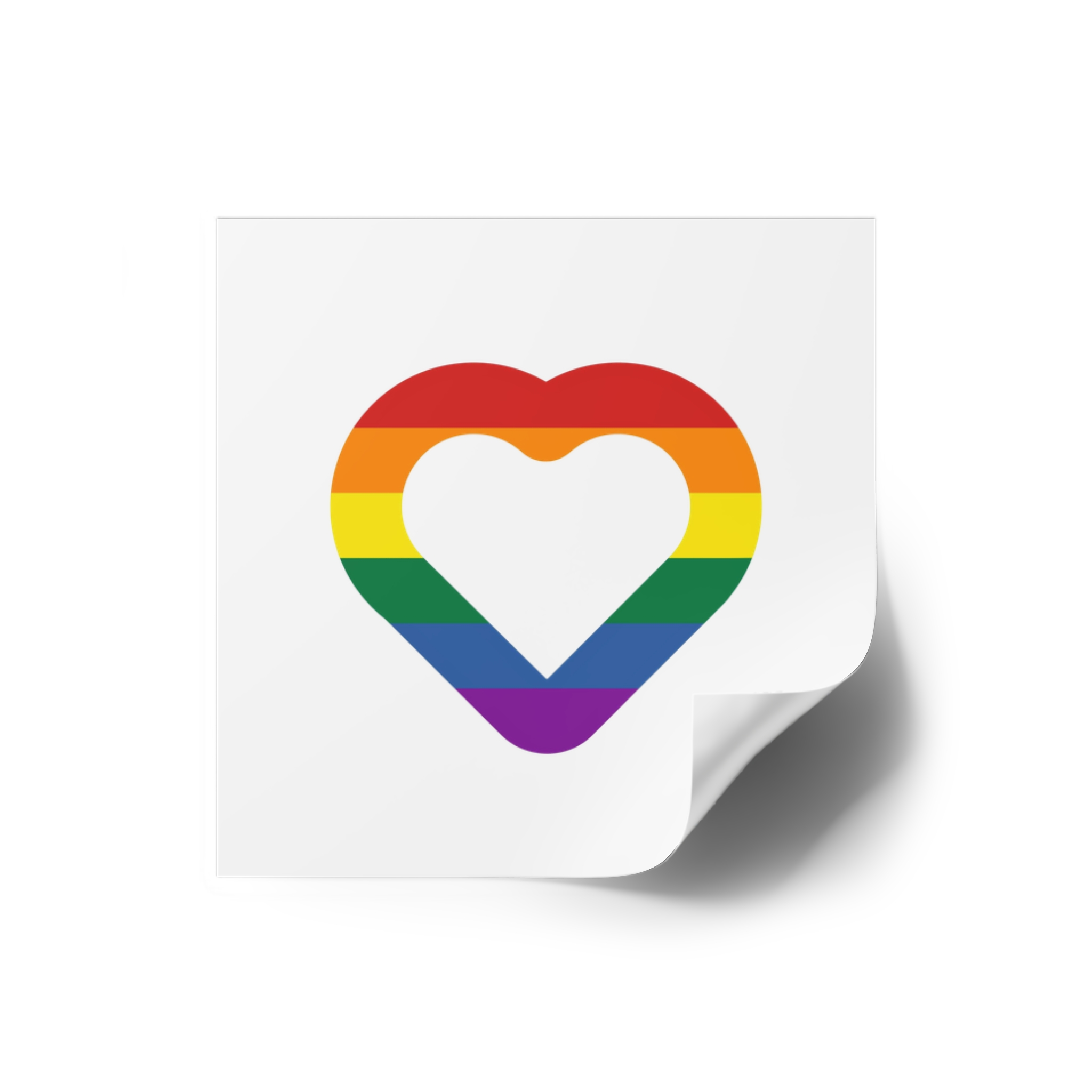 Pride Flag Heart Shape Icon Isolated White Background Lgbt Love Modern Sign Vector Illustration Laminate Stickers Square - Image 2