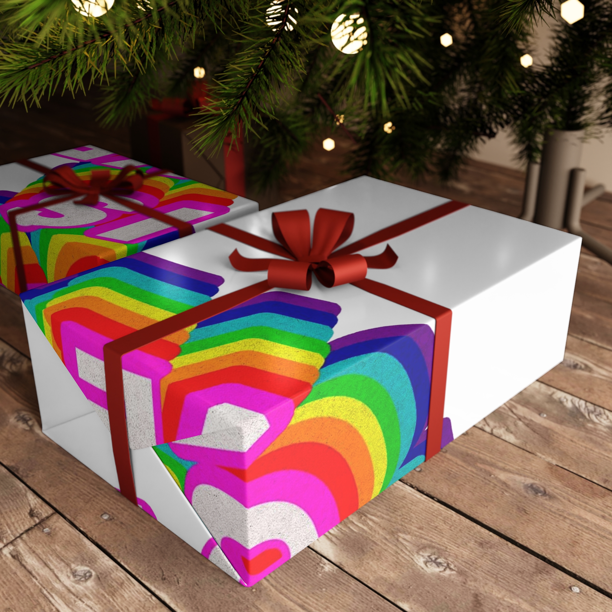 Rainbow Word Love Is Love Typography Design Element Gift Wrapping Paper Sheets 1pc - Image 3