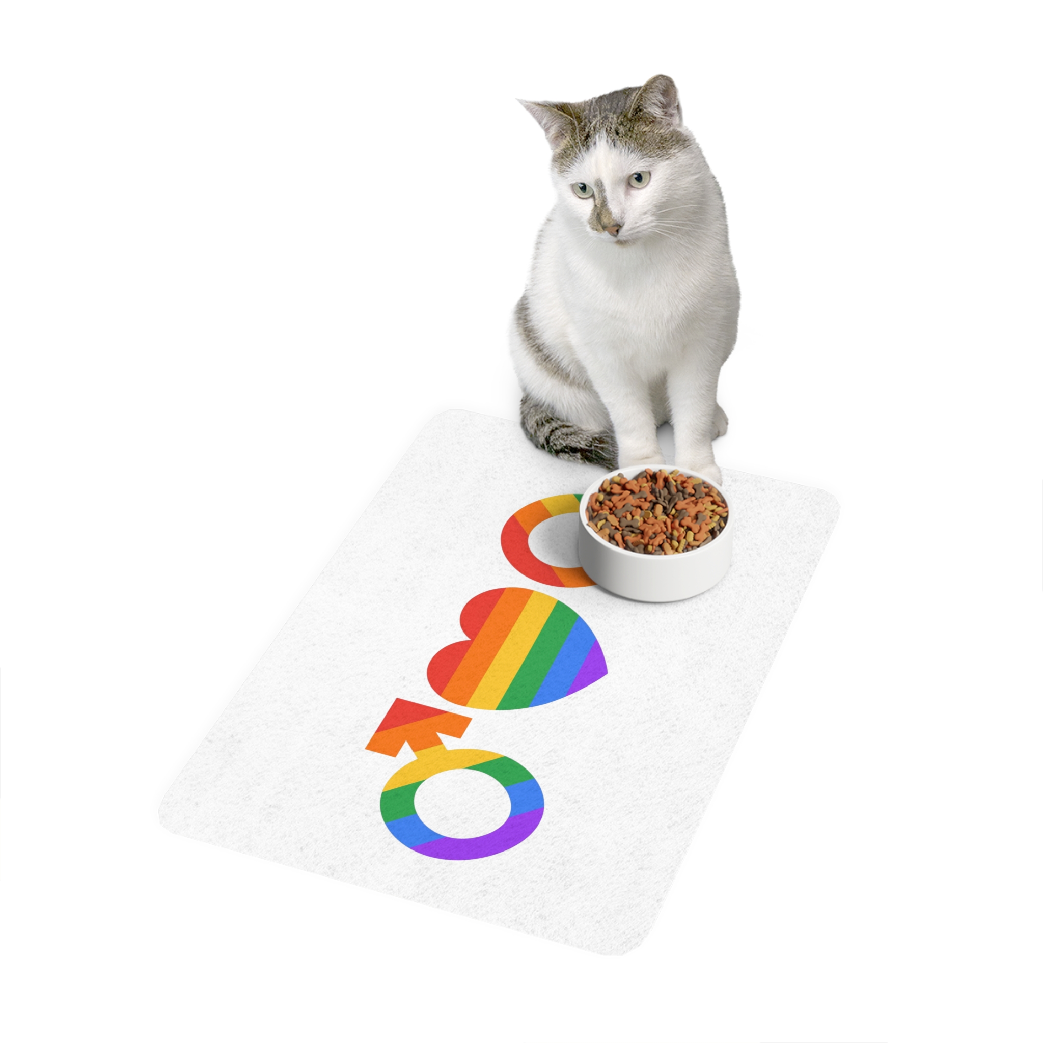 Lgbt Pride Month June Lesbian Gay Bisexual Transgender Lgbtq Flag Rainbow Vector(2) Pet Food Mat 12x18 - Image 3