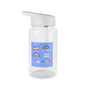 Pride Day Concept Rainbow Labels Tritan Water Bottle