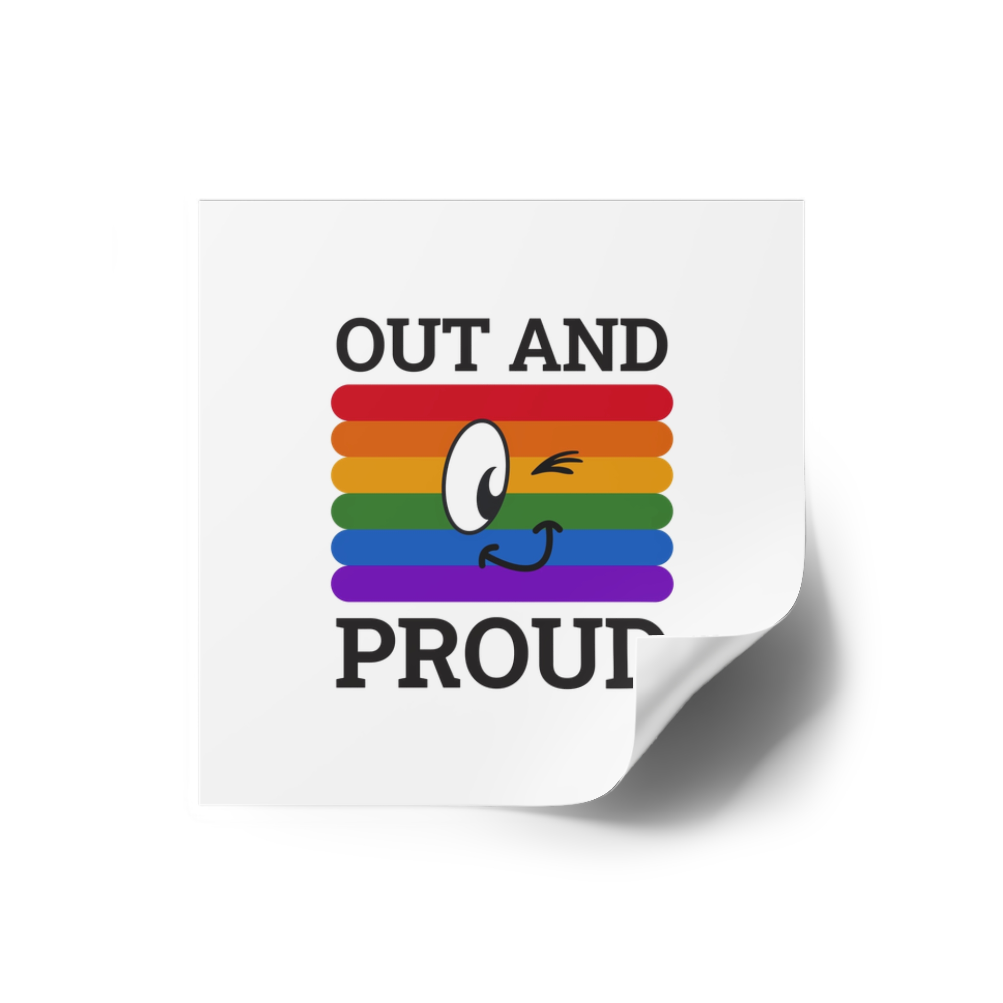 Out Proud Lgbtq Pride Month Quote Book Lover Rainbow Flag Hand Drawn Art White Background Laminate Stickers Square - Image 14