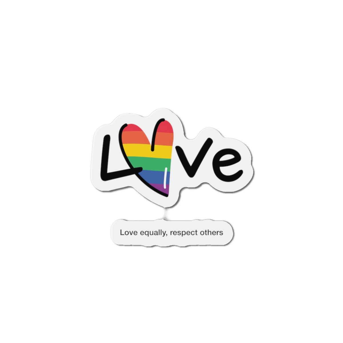 Love Letter Pride Rainbow Lettering Text Writing Pattern Freedom Love Heart Homo Colors Flag Parade(1) (1) Die Cut Magnets - Image 4