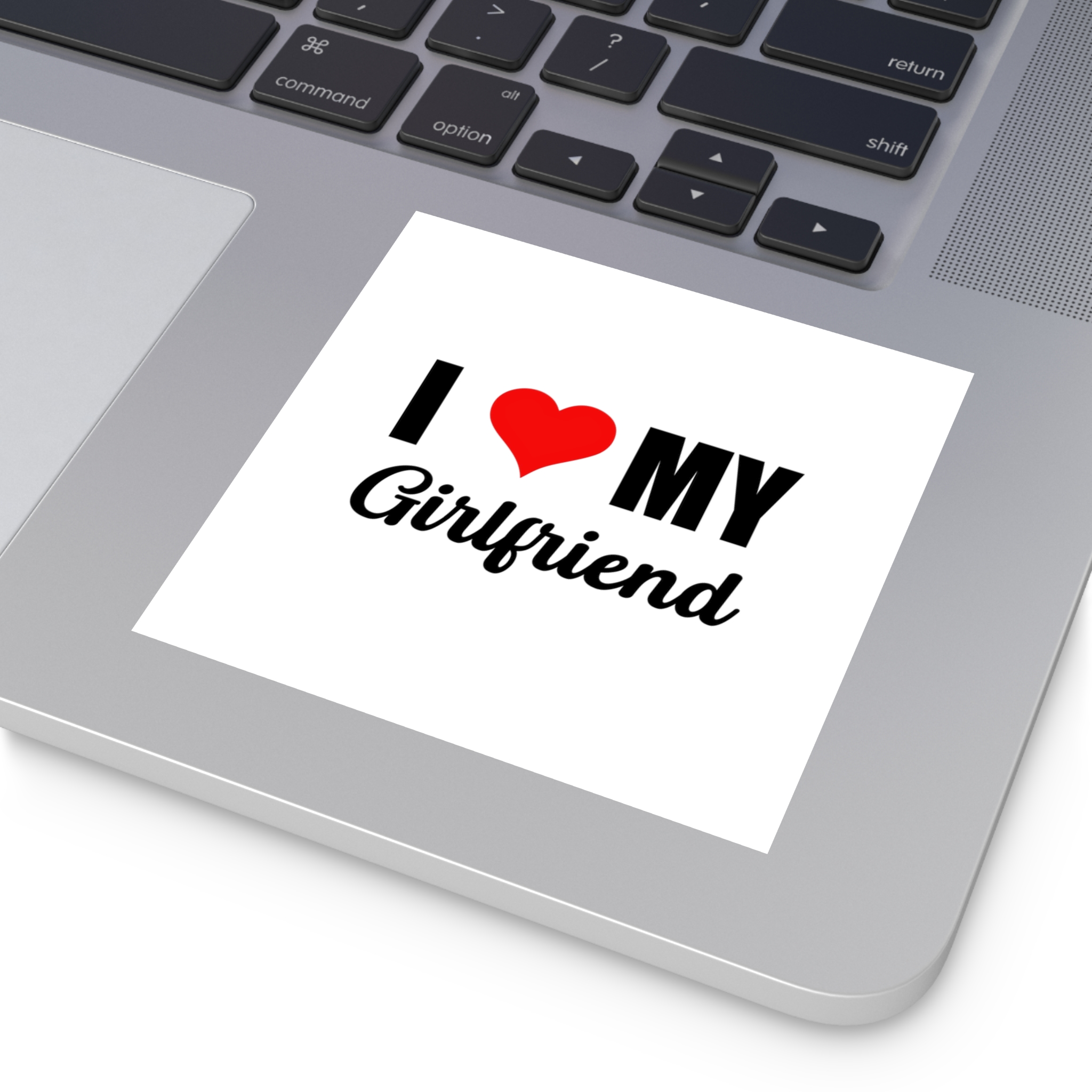 I Love My Girlfriend Valentine T Shirt Design Laminate Stickers Square - Image 27