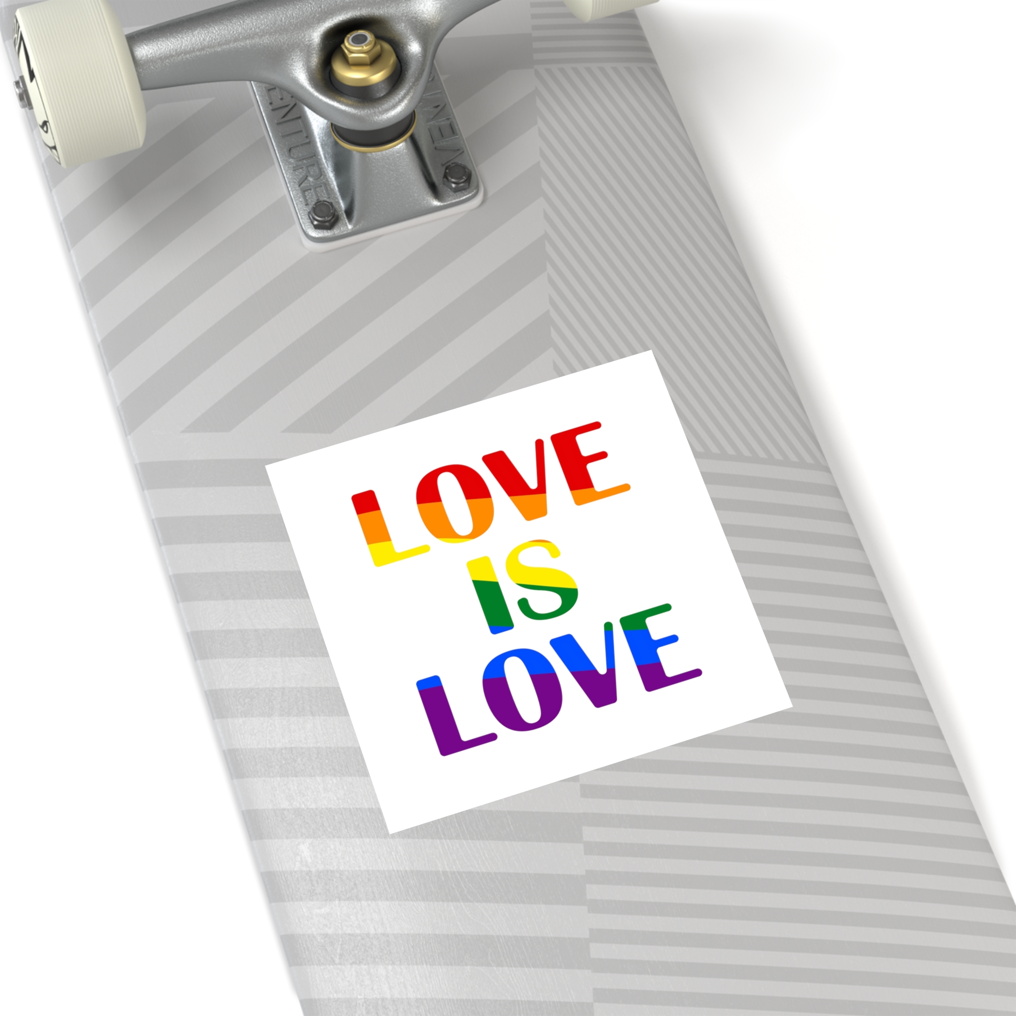 Love Is Love With Rainbow Colors Slogan Typography Banner Laminate Stickers Square - Image 44