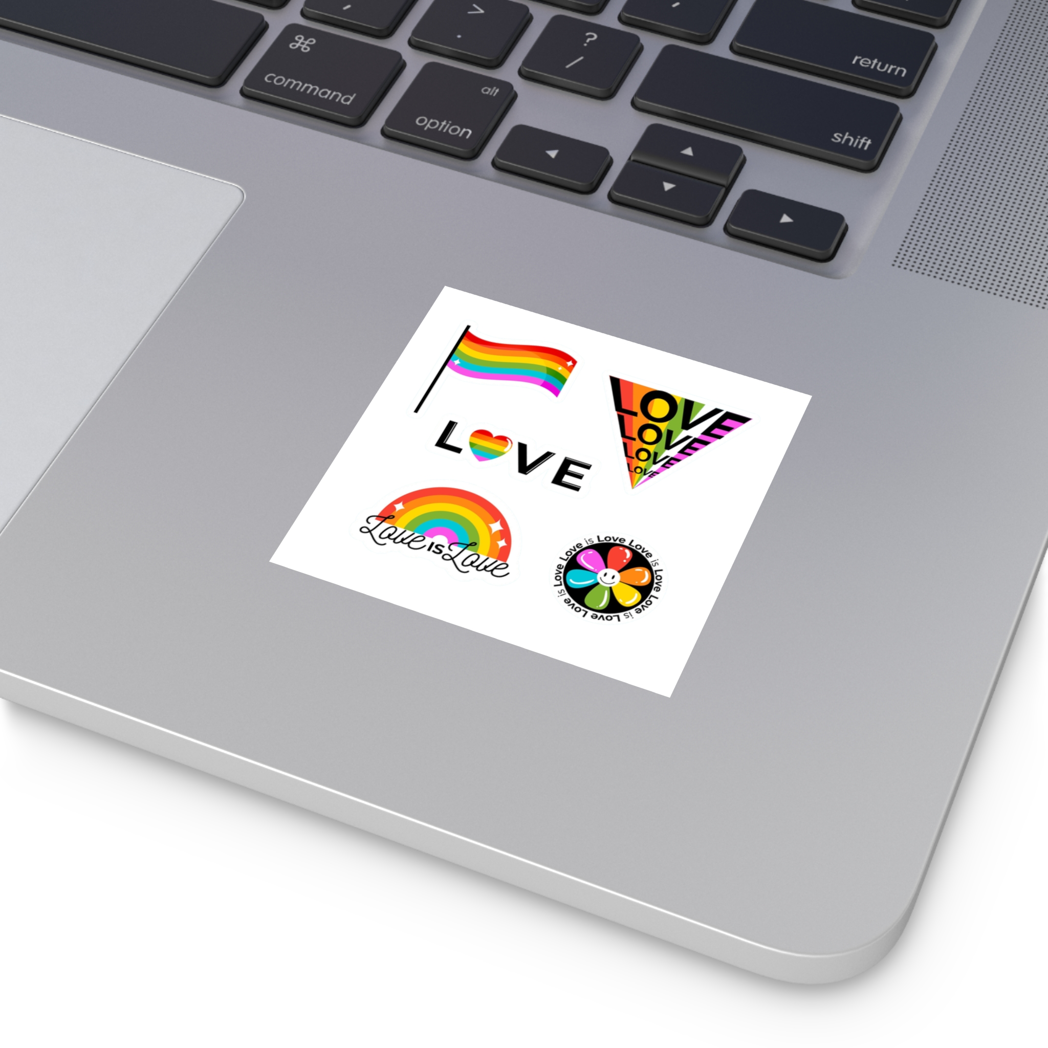 Pride Day Badges With Flag Laminate Stickers Square - Image 3