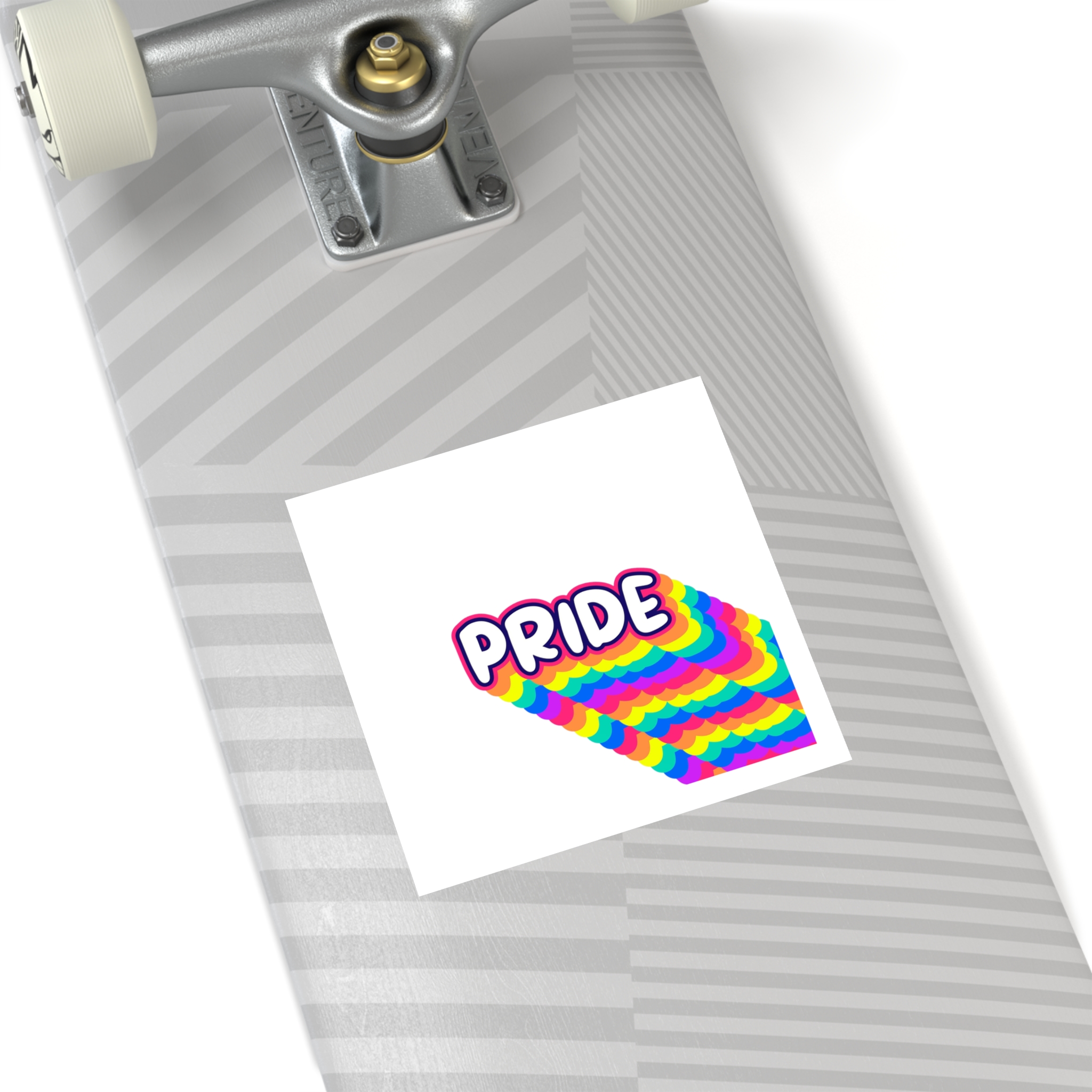 Pride Text Lettering Pride Month Celebration Poster Laminate Stickers Square - Image 36