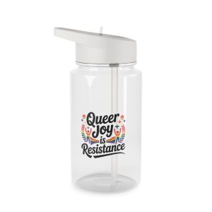 Queer Joy Is Resistance T Shirt Design Isolated White Background Tritan Water Bottle