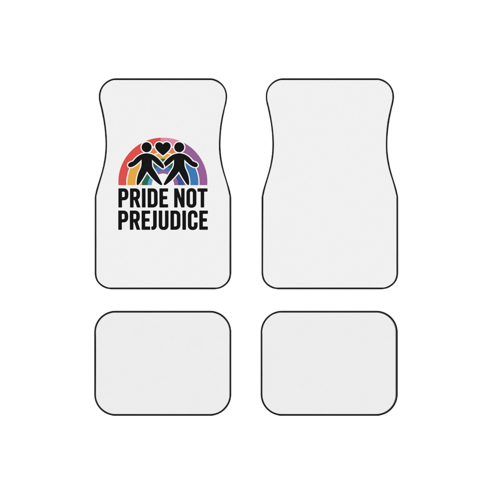 Pride Prejudice T Shirt Design Isolated White Background Car Mats Set Of 4