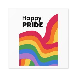 Happy Pride Month Rainbow Background Template Design Laminate Stickers Square