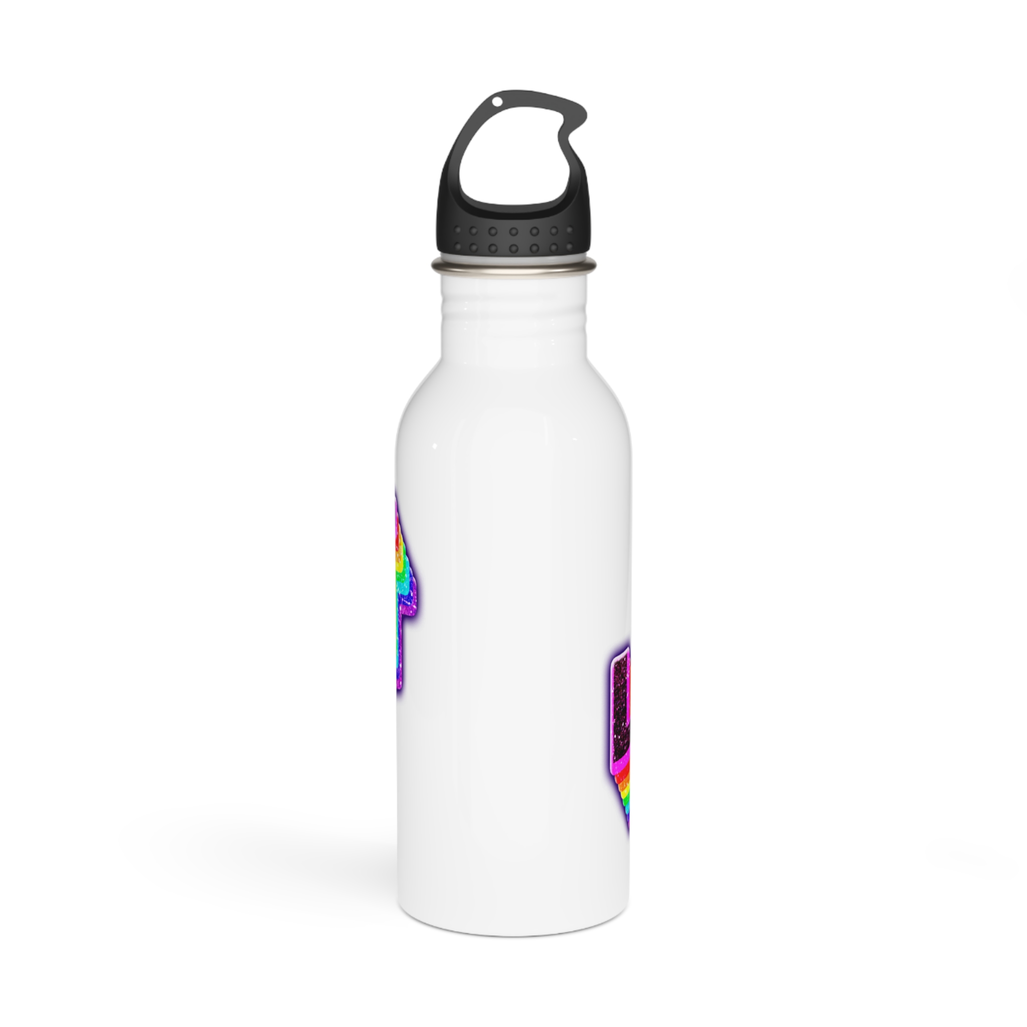 Png Word Lgbt Rainbow Typography Stainless Steel Water Bottle - Image 3