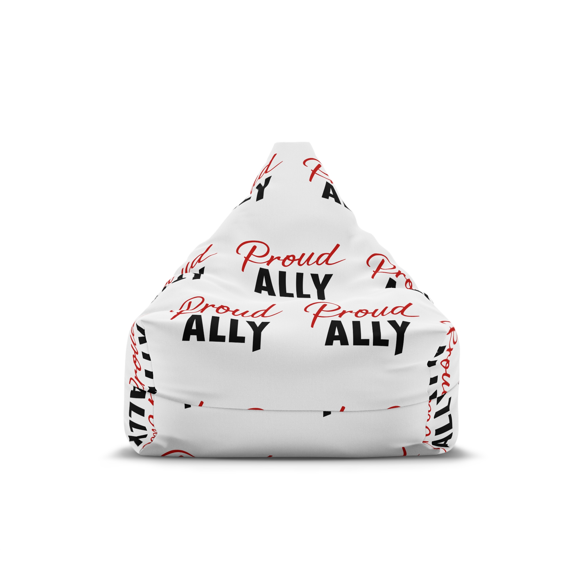 Proud Ally T Shirt Design Isolated White Background Bean Bag Chair Cover