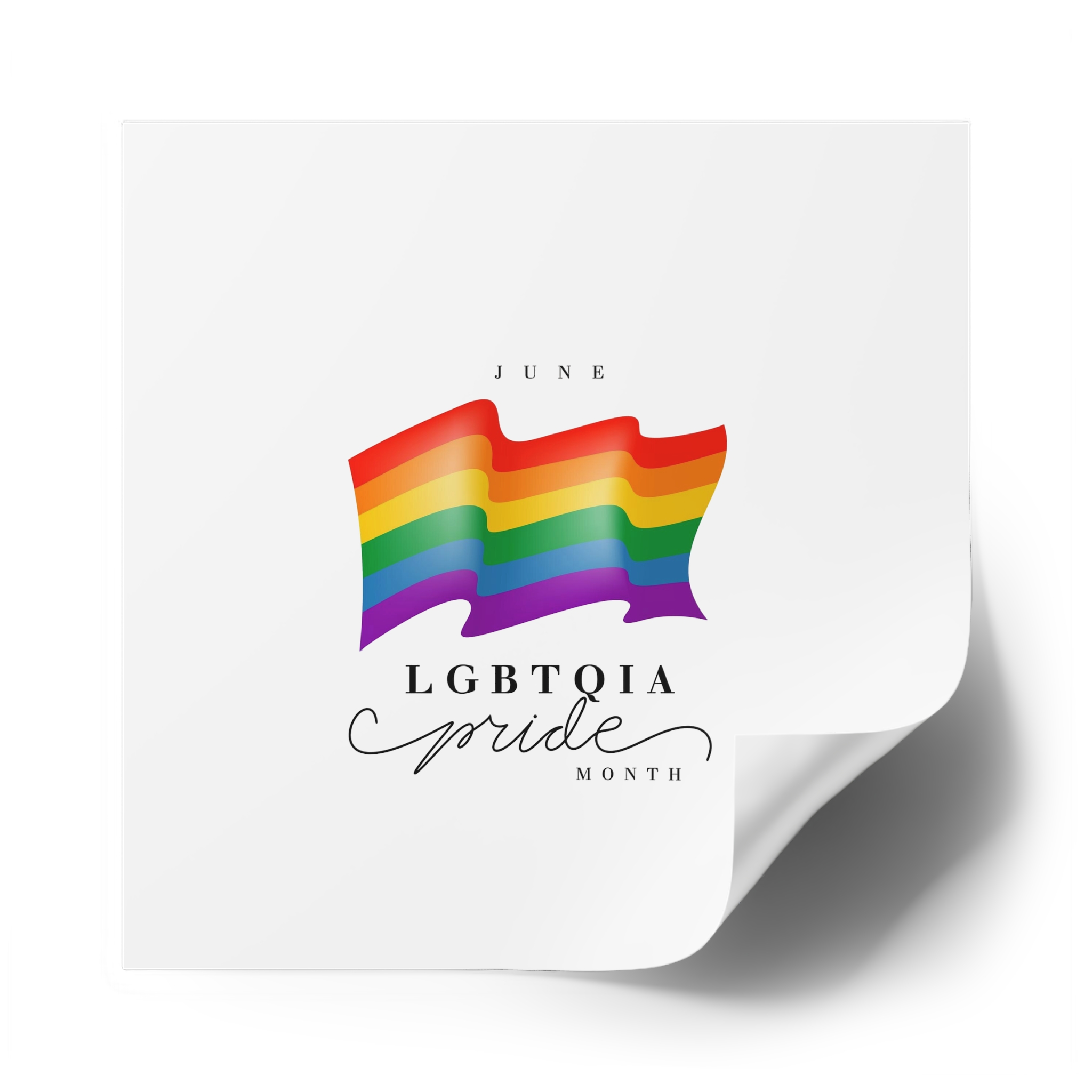 Lgbt Pride Month 2024 Concept Freedom Rainbow Flag With Hearts Gay Parade Vector Laminate Stickers Square - Image 50