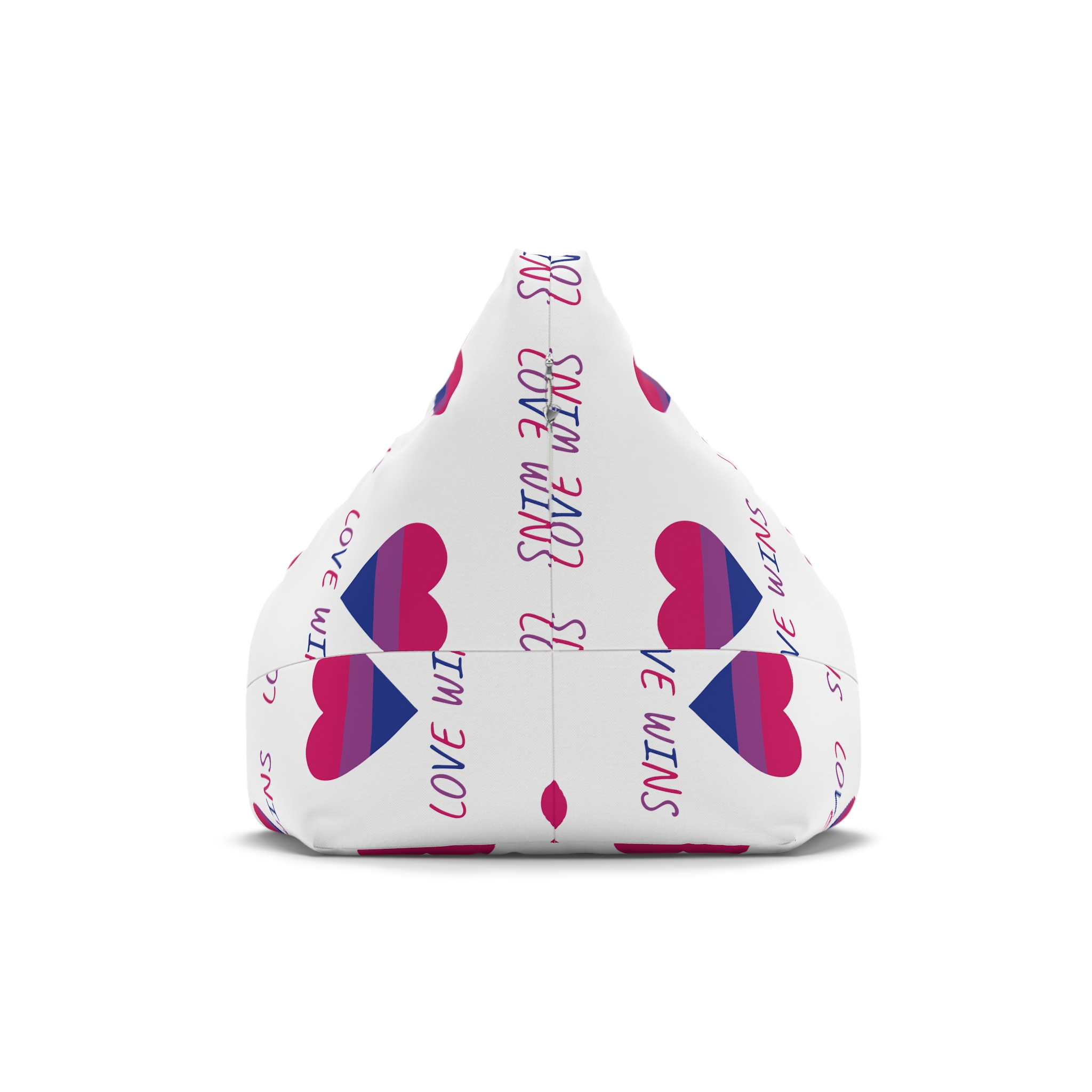 Colorful Heart Shape Bisexual Pride Flag Happy Pride Day Lgbtqia Community Pride Month Vector Hand Drawn Doodle Posters Stickers Logo Cards Bean Bag Chair Cover - Image 2