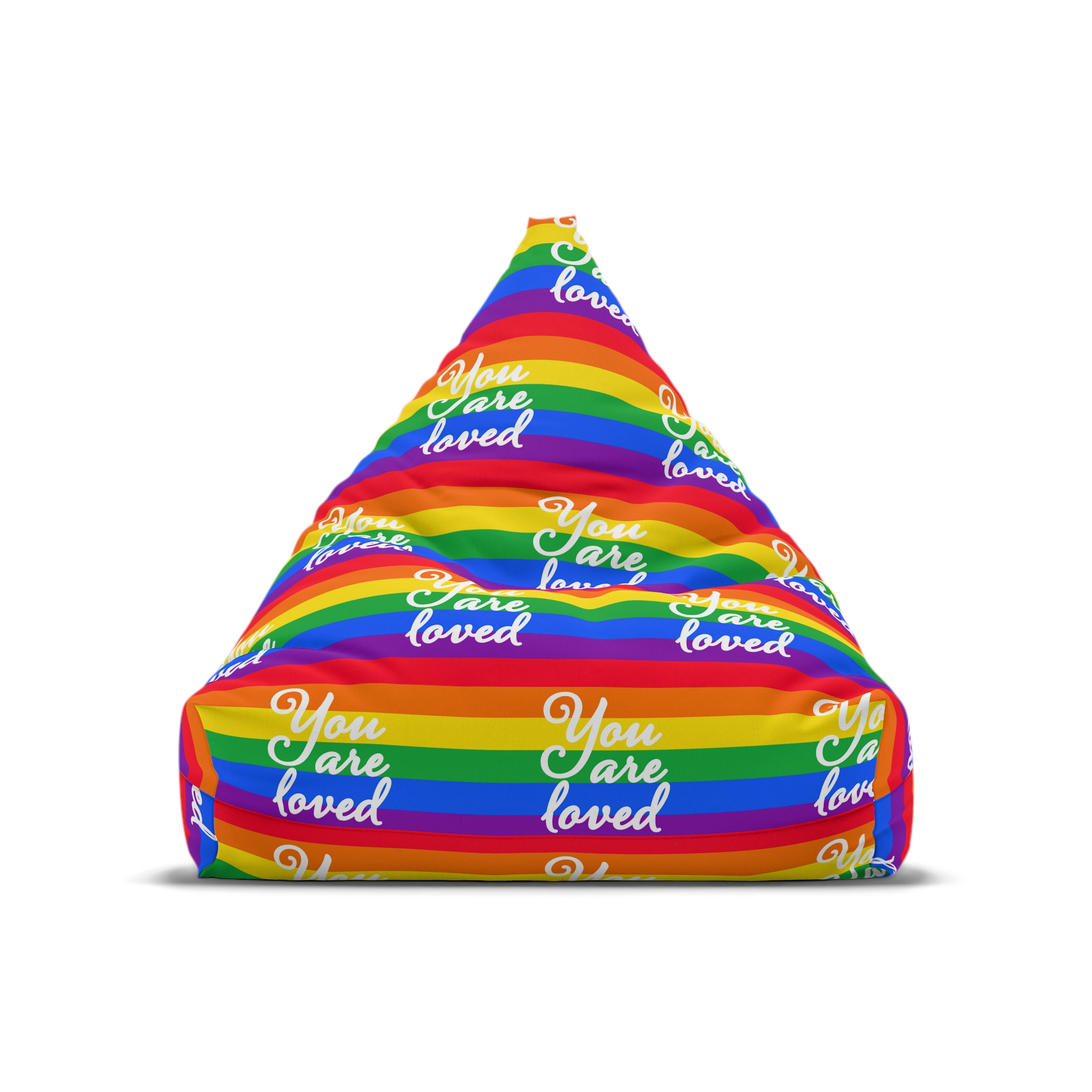 You Are Loved Words Lgbt Pride Flag Background Bean Bag Chair Cover - Image 5