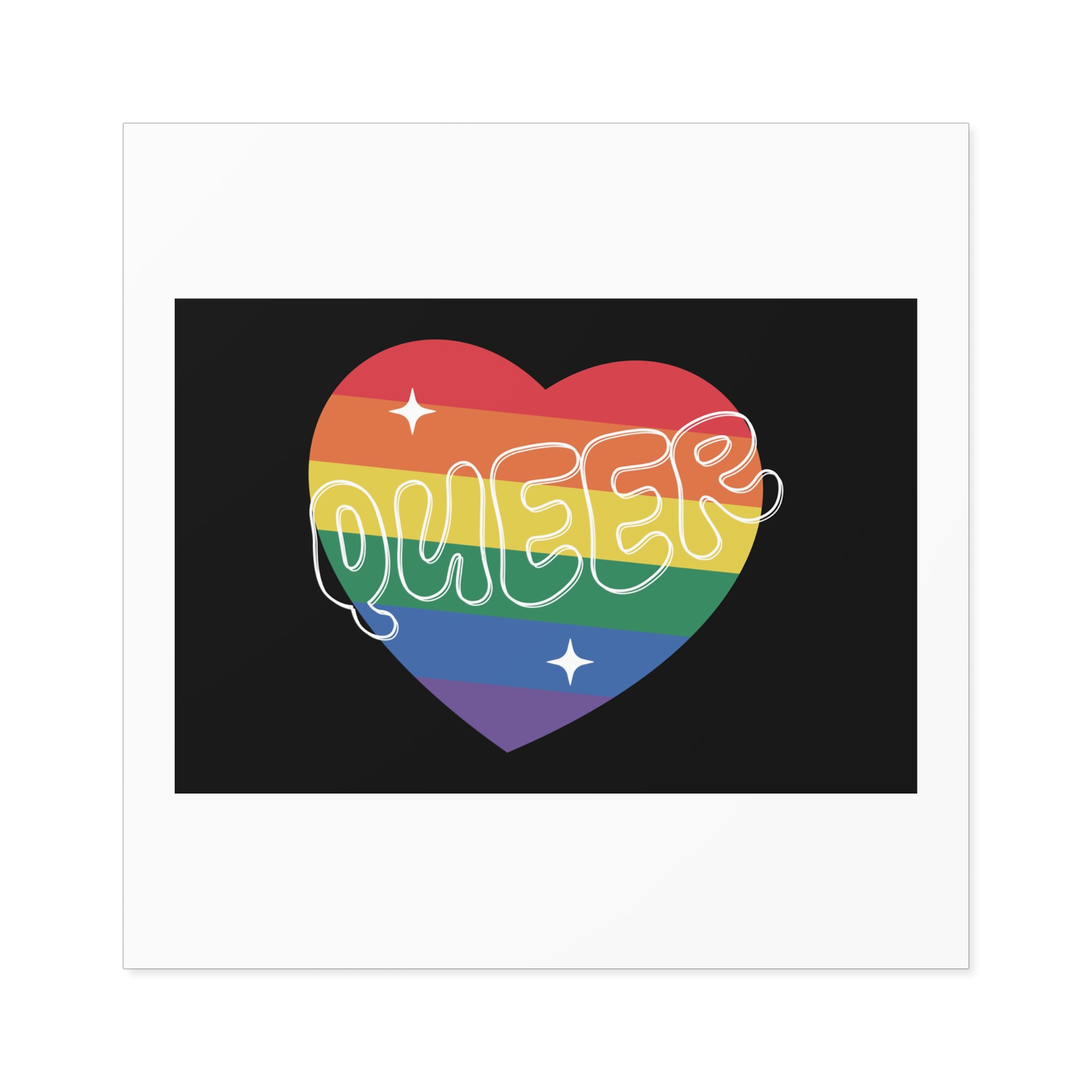 Queer Pride Heart Laminate Stickers Square - Image 33