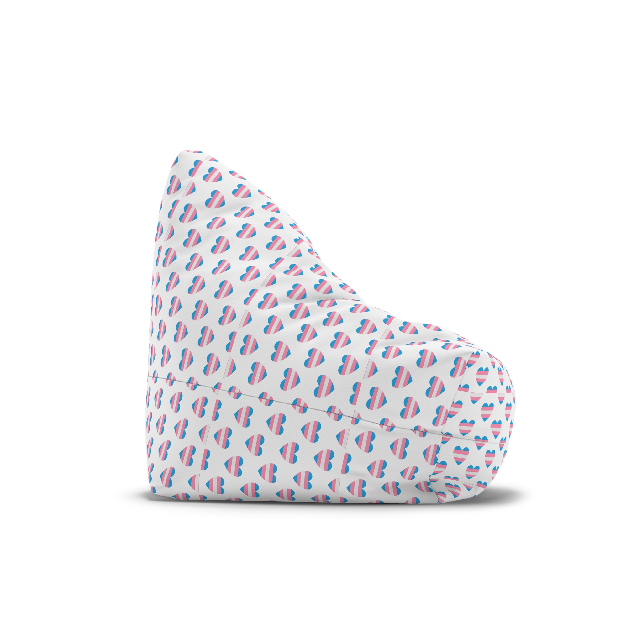 Vector Seamless Pattern Trans Lgbt Flag Heart Bean Bag Chair Cover - Image 3
