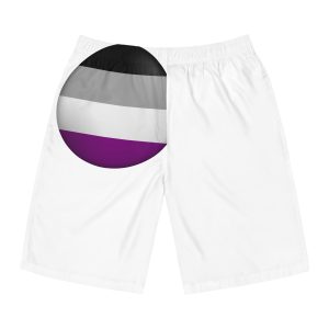 Flag Asexual Lgbtq Glossy Circular Flag Button Appearance 3d Icon Design With Depth Mens Board Shorts Aop