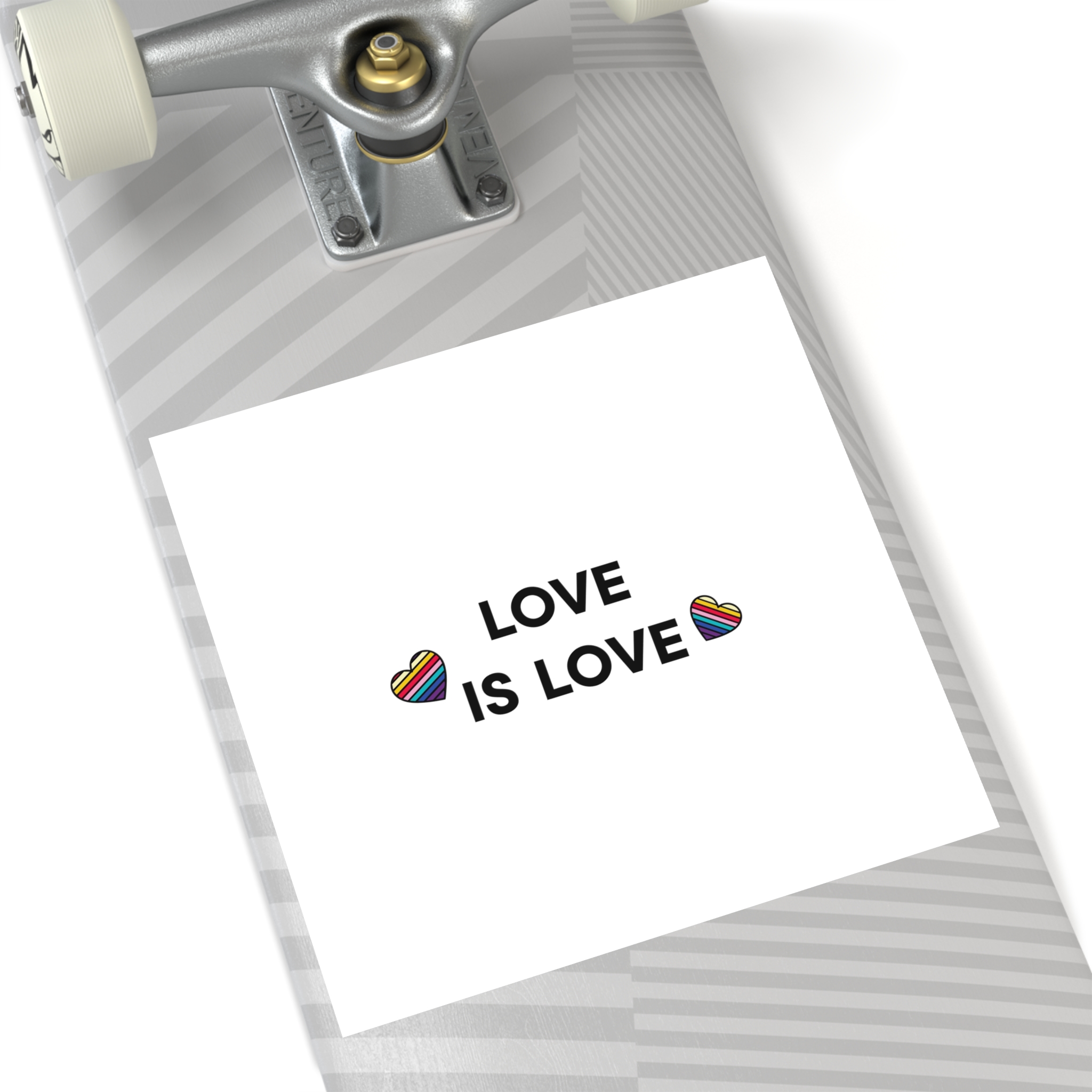 Love Is Love With Rainbow Hearts Laminate Stickers Square - Image 52