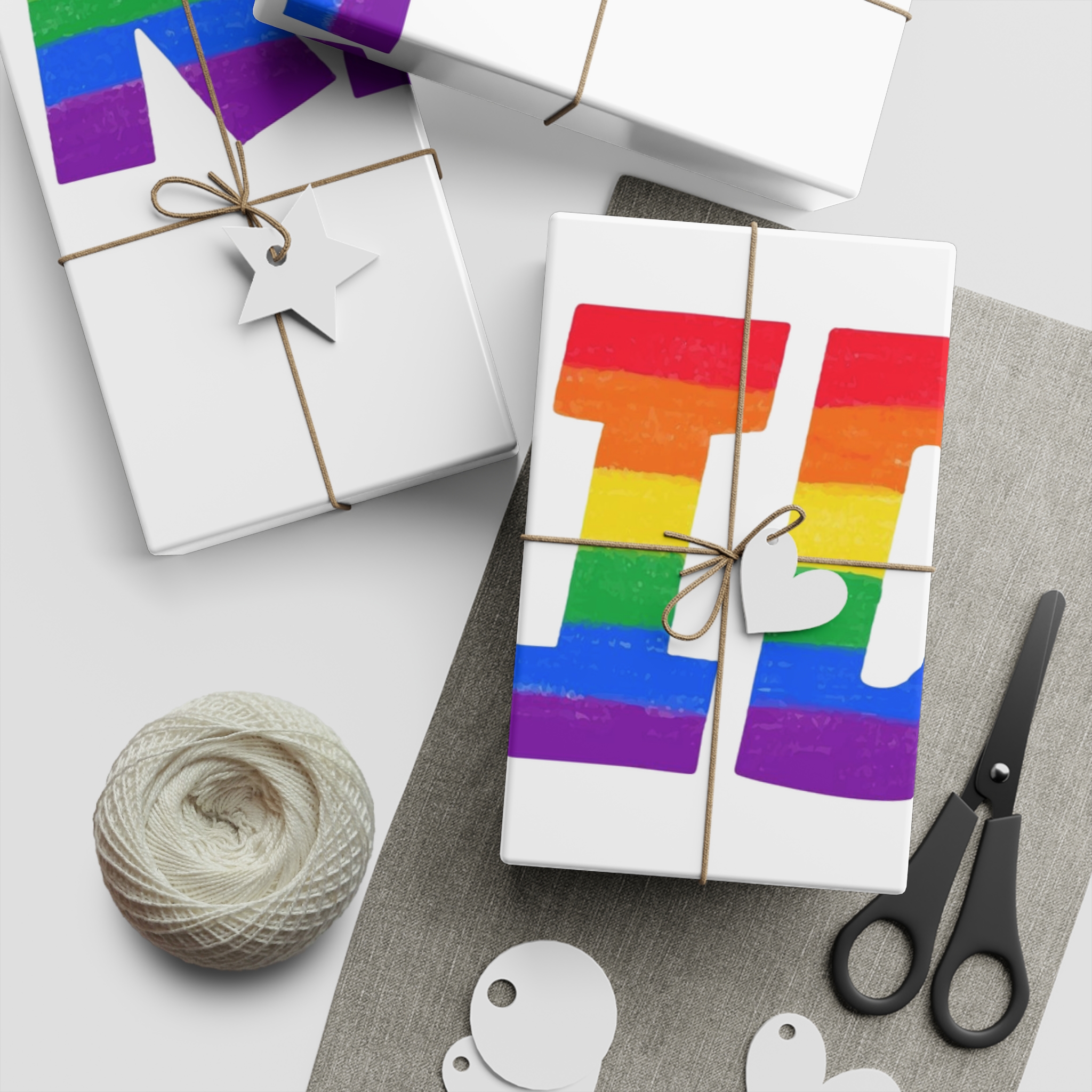 Word Pride Rainbow Lgbtq Gay Flag Colors Lettering Lgbt Month Pencil Crayon Textured Isolated Gift Wrapping Paper Sheets 1pc - Image 5