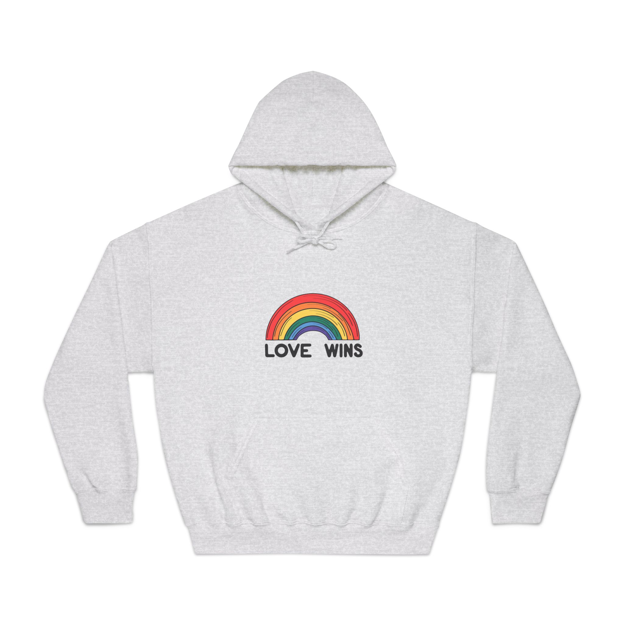 Love Wins Rainbow Pride Illustration Unisex Dryblend Hooded Sweatshirt - Image 5