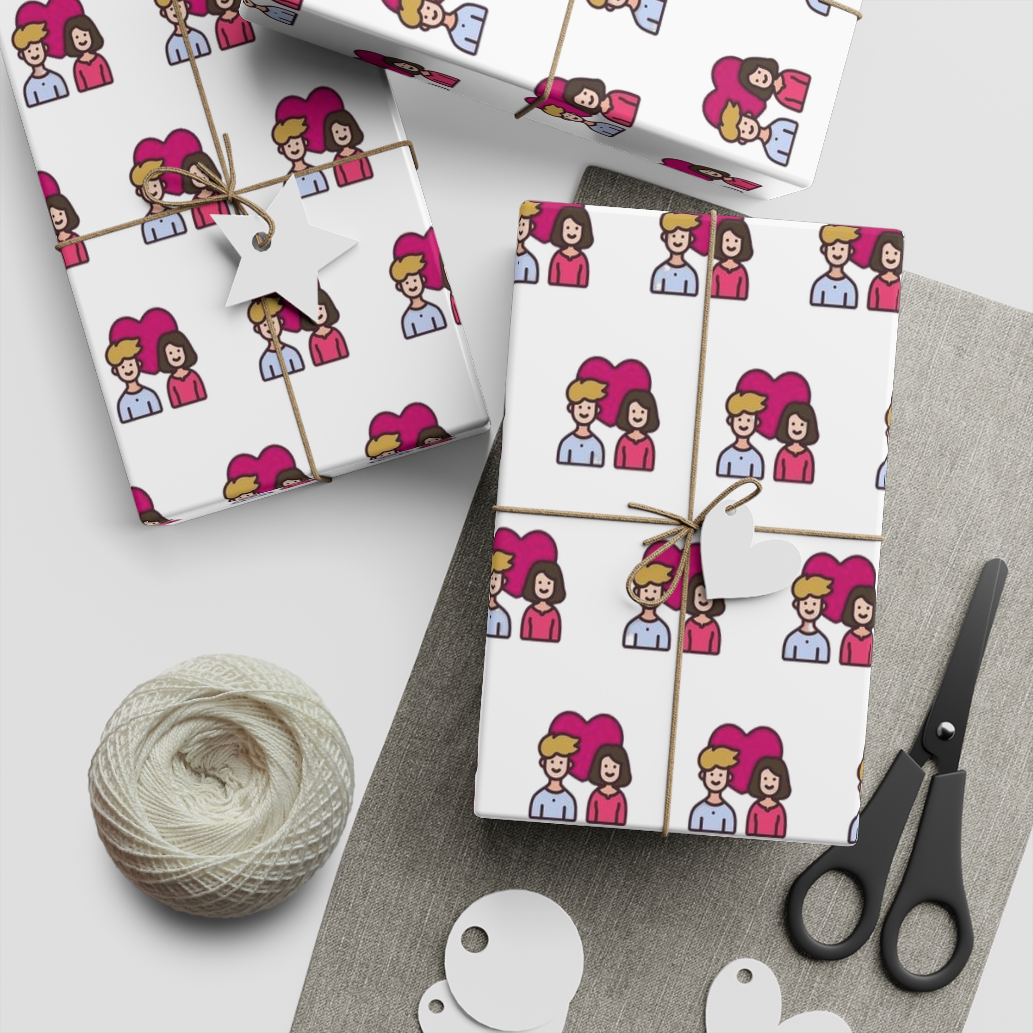 Vactor Seamleass Love Valentines Theme Calendar Gift Wrapping Paper Sheets 1pc - Image 5