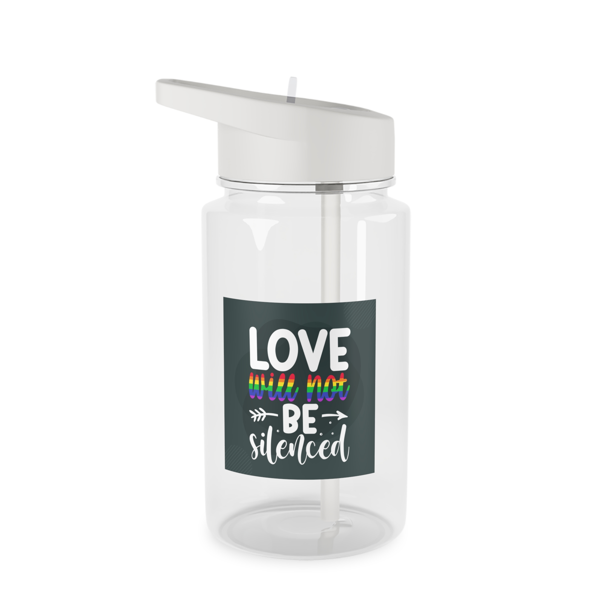Love Will Be Silenced Premium Gay Pride Lettering Vector Design Tritan Water Bottle