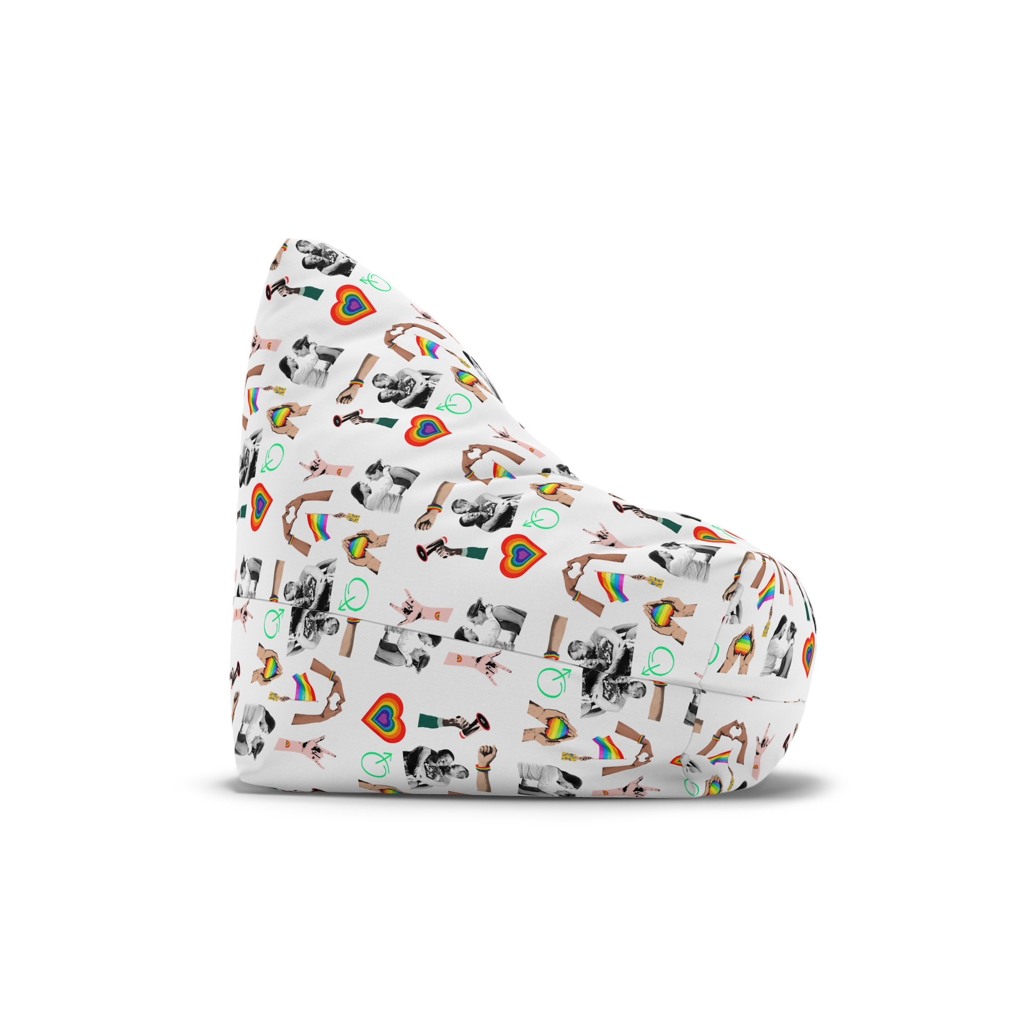 Gay Pride Sticker Rainbow Elements Set Vector Bean Bag Chair Cover - Image 3