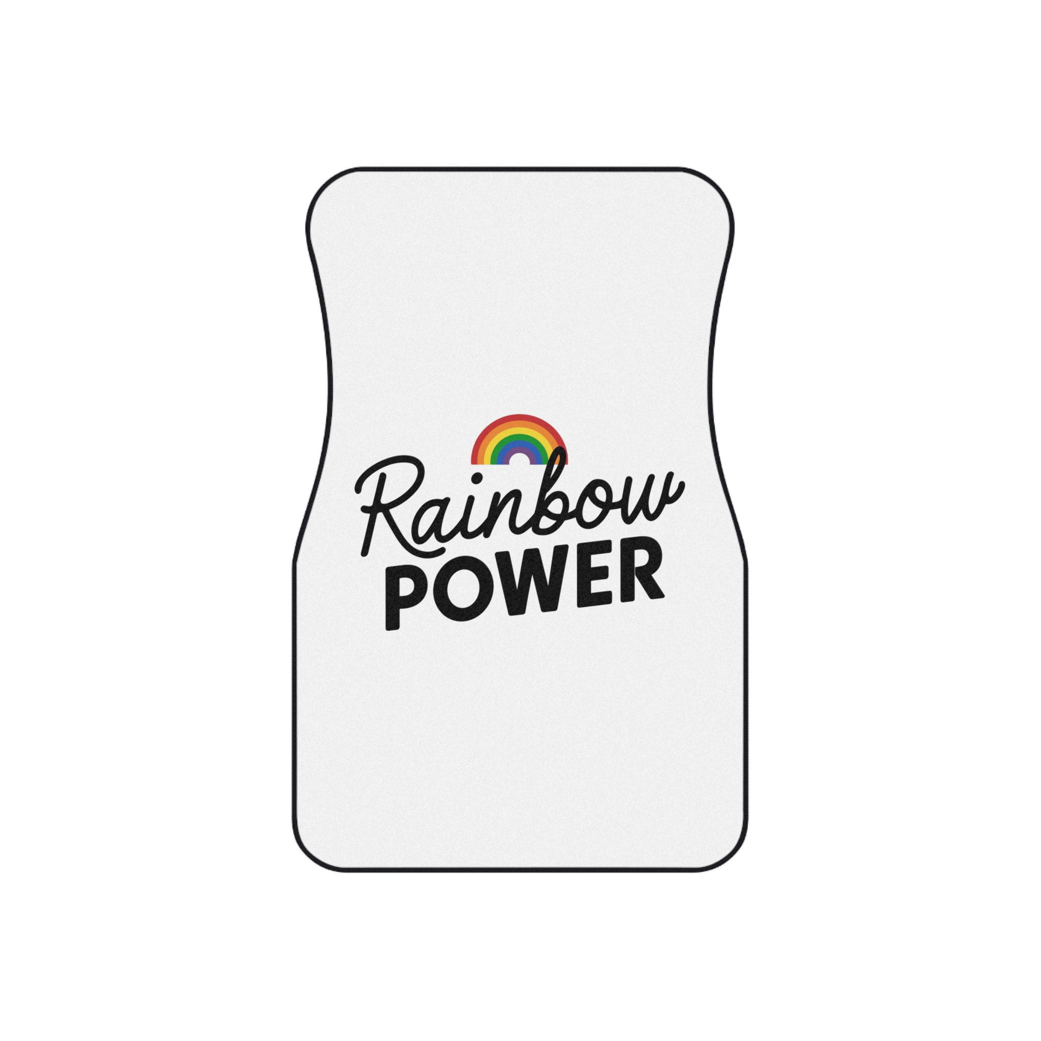 Rainbow Power T Shirt Design Isolated White Background Car Mats Set Of 4 - Image 2