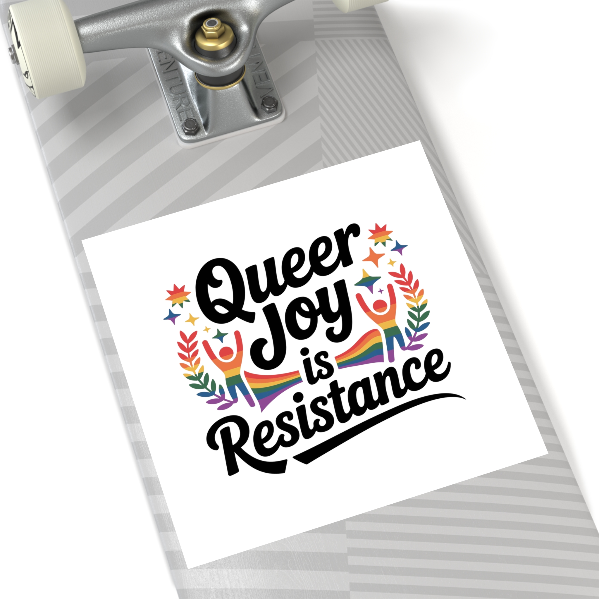Queer Joy Is Resistance T Shirt Design Isolated White Background Laminate Stickers Square - Image 60