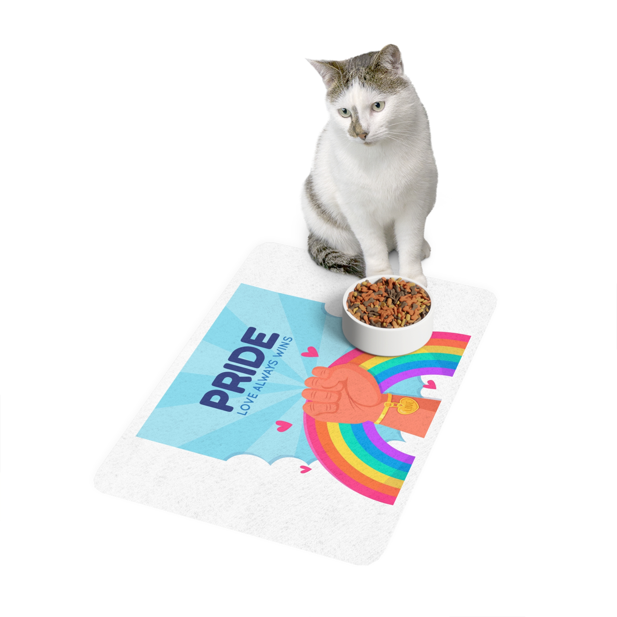Pride Day Concept Pet Food Mat 12x18 - Image 3