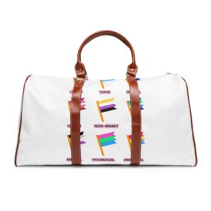 Cute Hand Drawn Set Lgbtq Pride Flags With Names Lgbtq Trans Bisexual Lesbian Nonbinary Asexual Waterproof Travel Bag