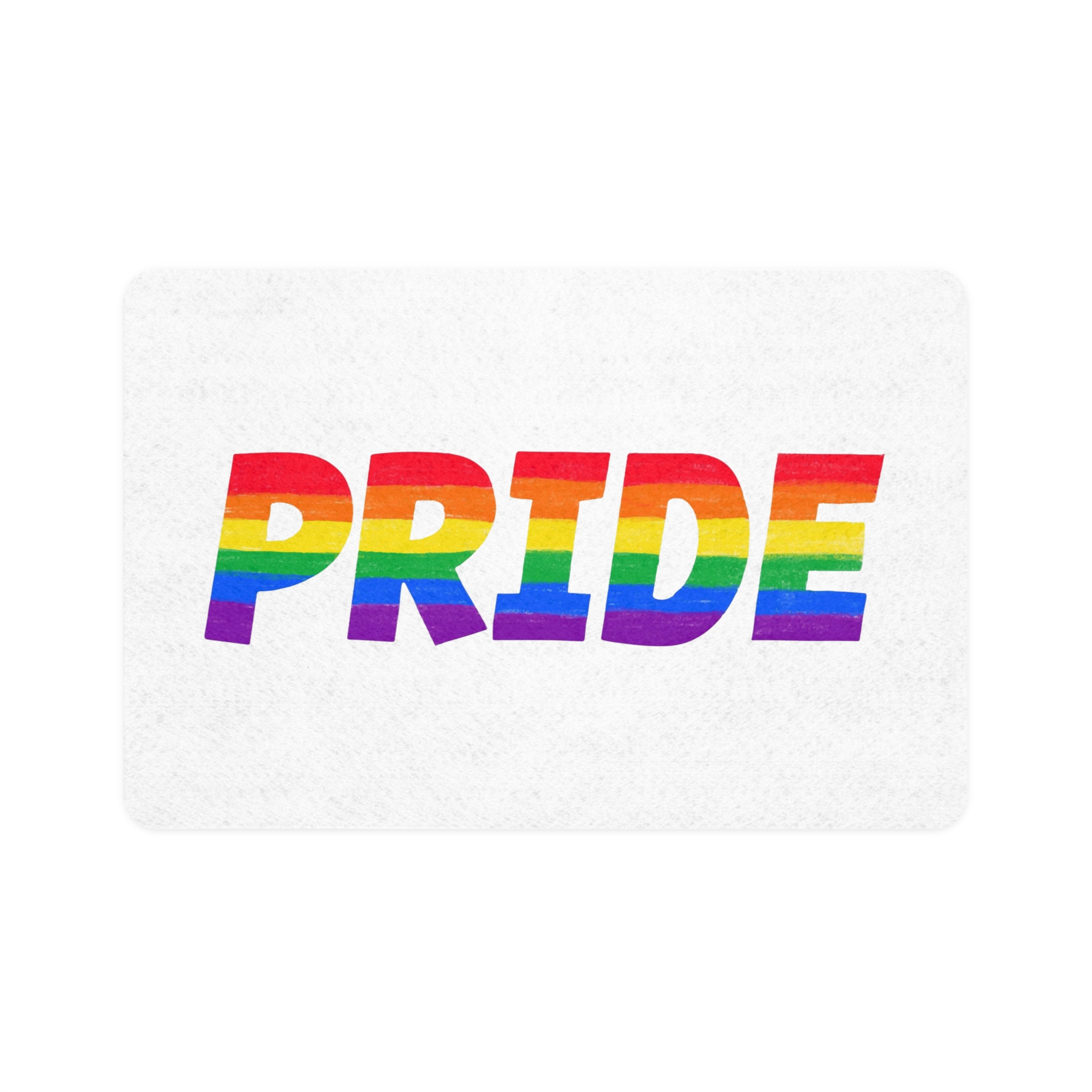 Word Pride Rainbow Lgbtq Gay Flag Colors Lettering Lgbt Month Pencil Crayon Textured Isolated Pet Food Mat 12x18