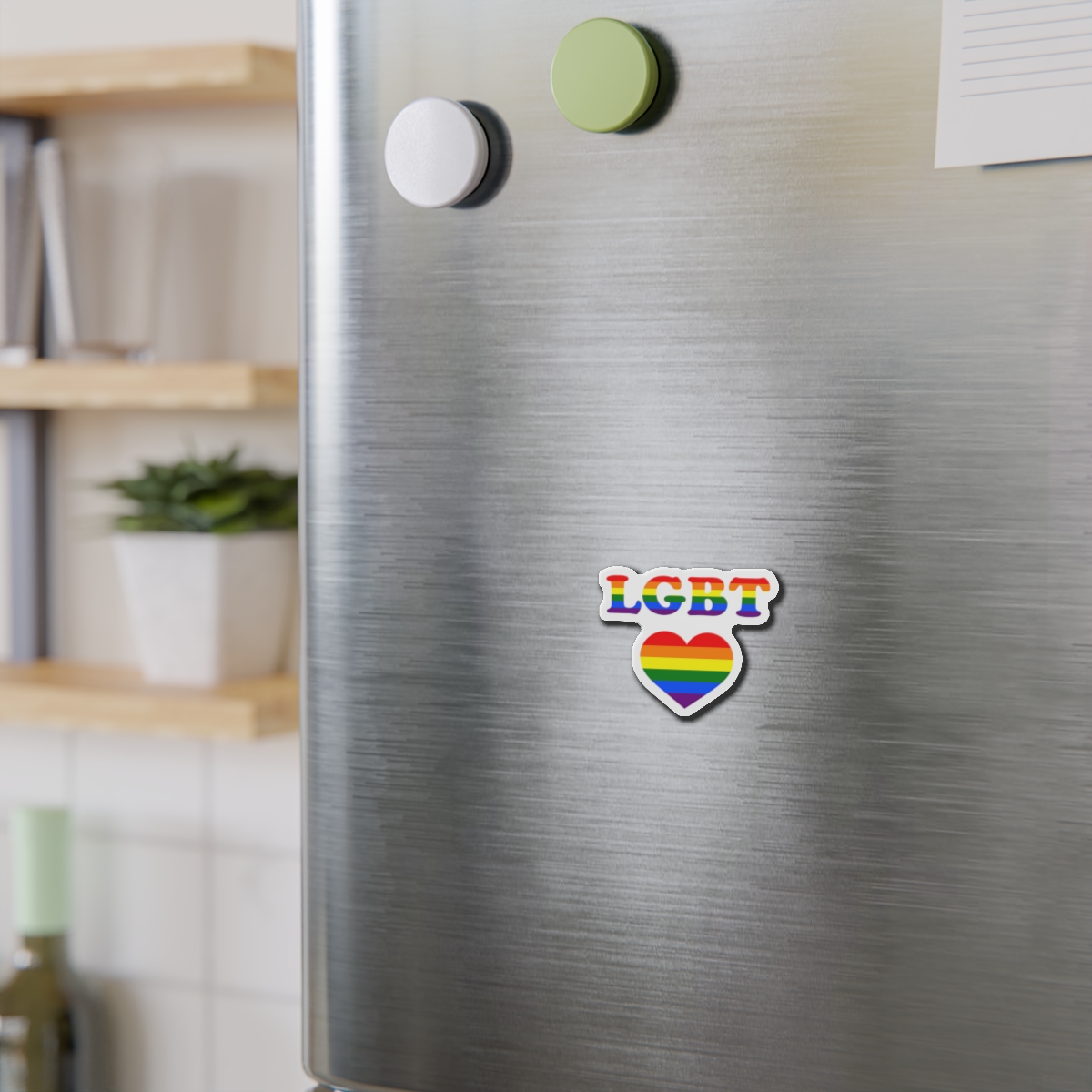 Vector Symbolism Lgbt Community Rainbow Colors Lgbt Inscription Rainbow Heart Die Cut Magnets - Image 3