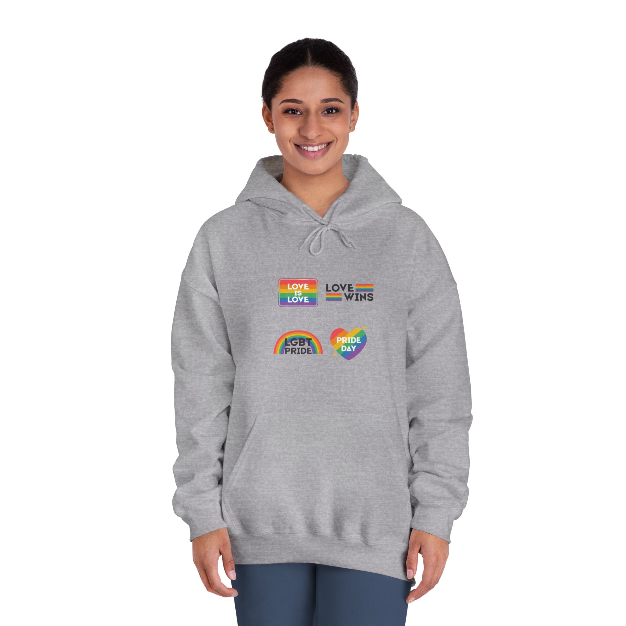 Pride Day Label Collection Design Unisex Dryblend Hooded Sweatshirt - Image 16