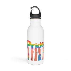 Happy Pride Day Colored Letters Hands Gay Bisexuals Freedom Fighters Stainless Steel Water Bottle