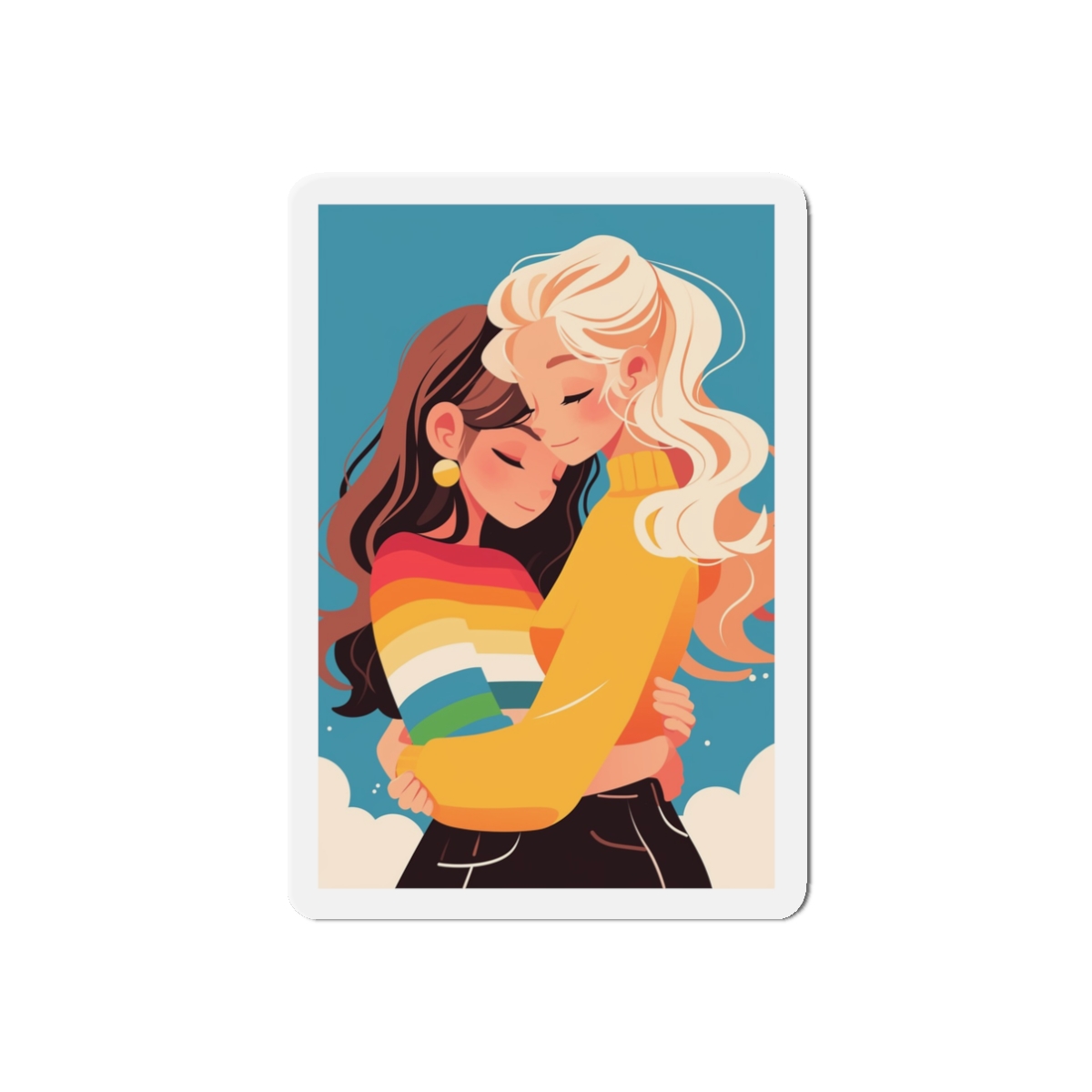 Lesbian Pride Design FE58AA Die Cut Magnets - Image 4